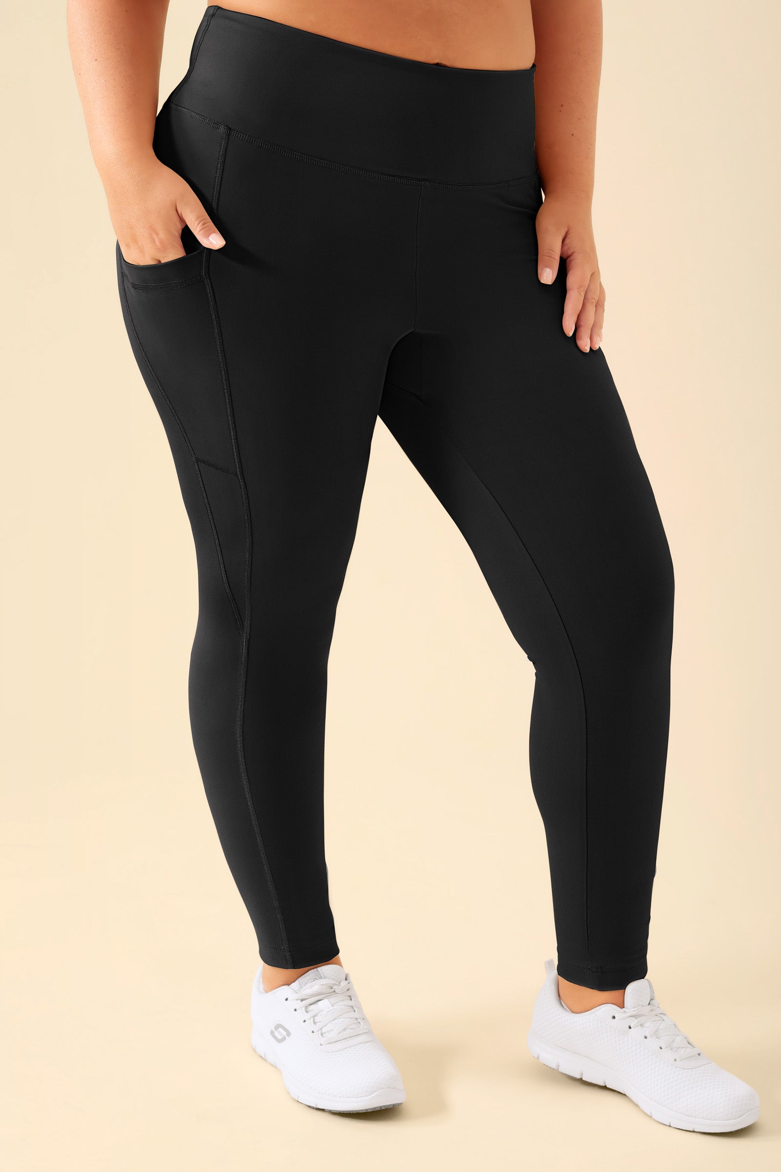 KAERE Leggings dames - super elastisch zwart, Voorzijde view 
