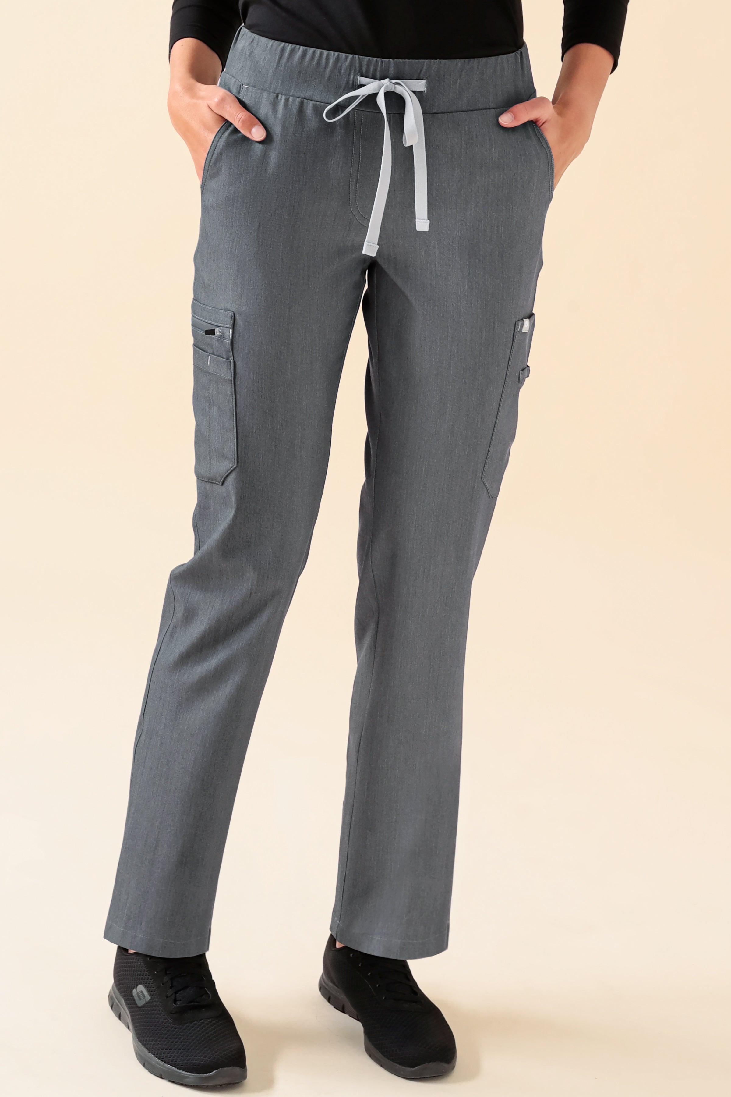 KAERE broek dames - met beenzak grijs melange