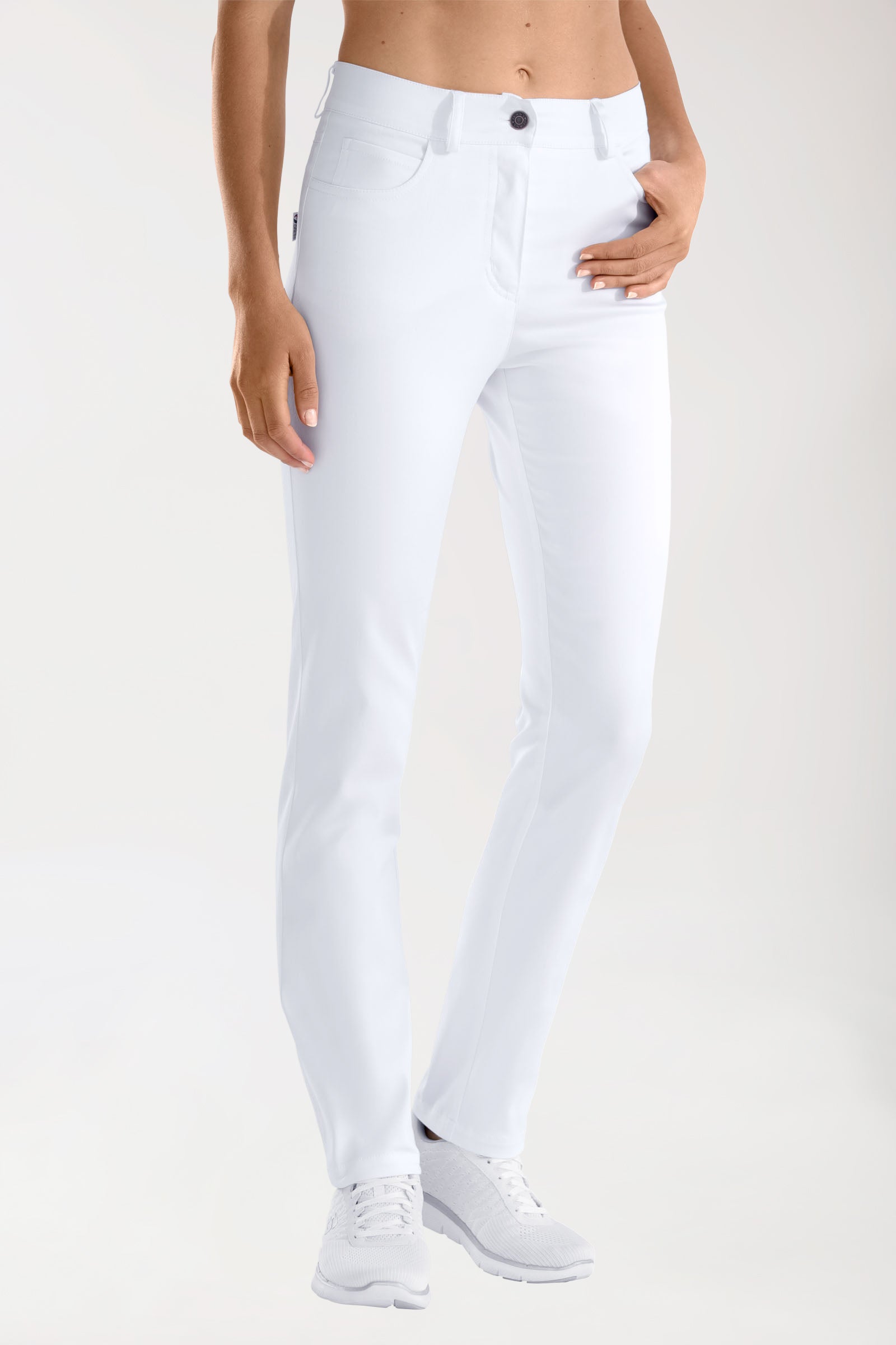 COMFY FLEX 5-pocket broek dames - rechte pijp wit