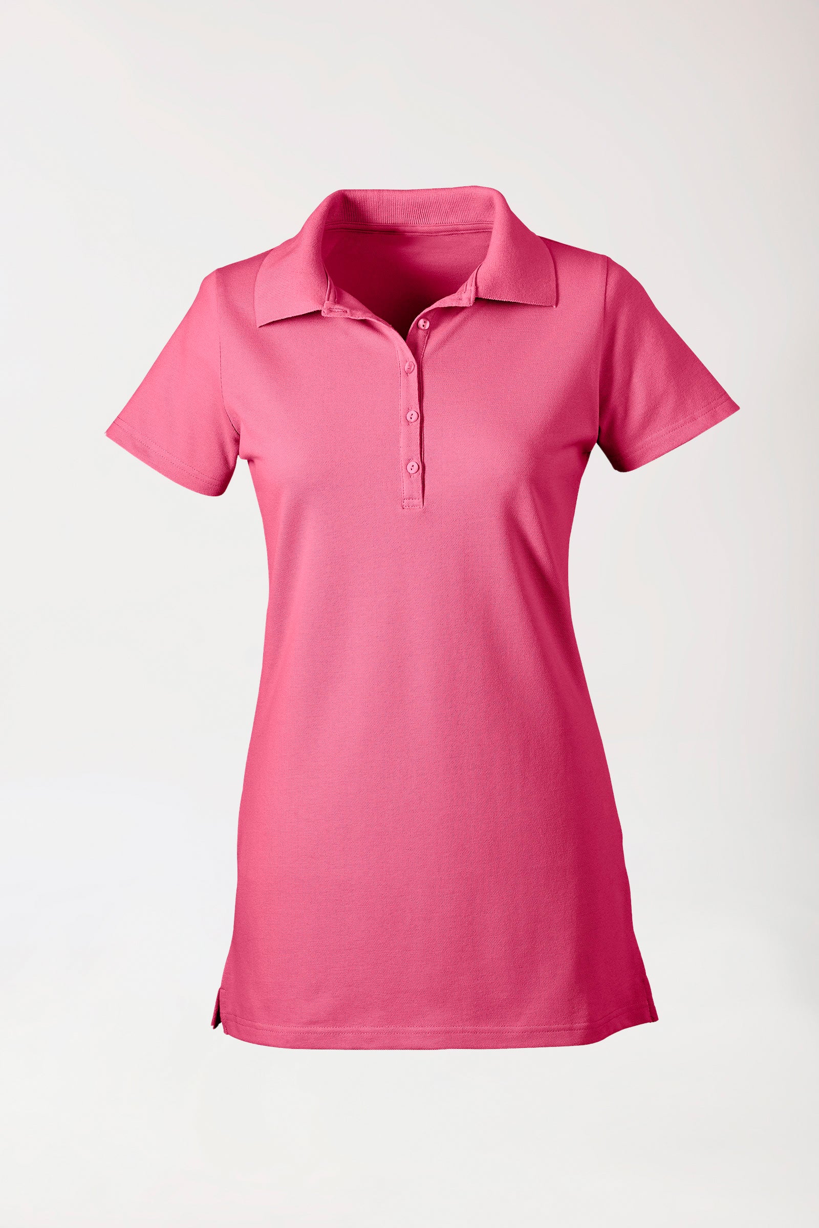 Stretch longshirt dames - polokraag oudrose