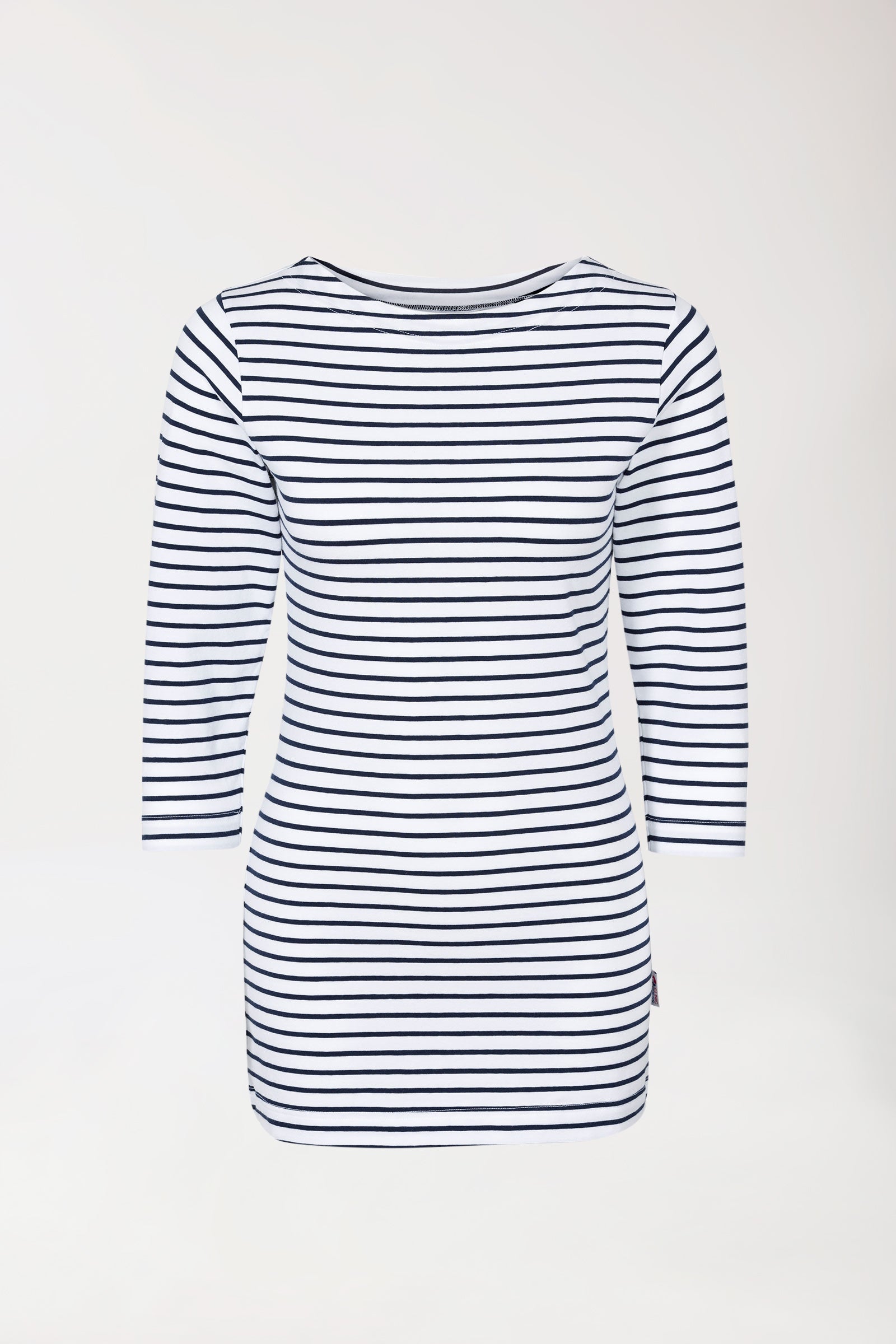Long-shirt dames - 3/4 mouw wit/navy