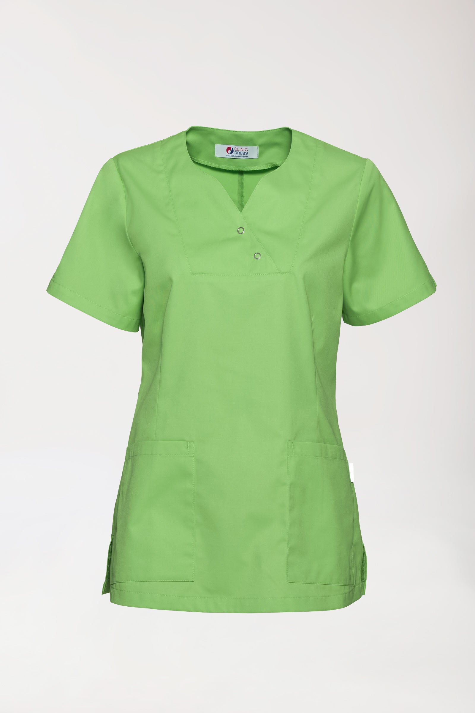 CORE oversteektuniek dames curved fit - met drukknopen appelgroen