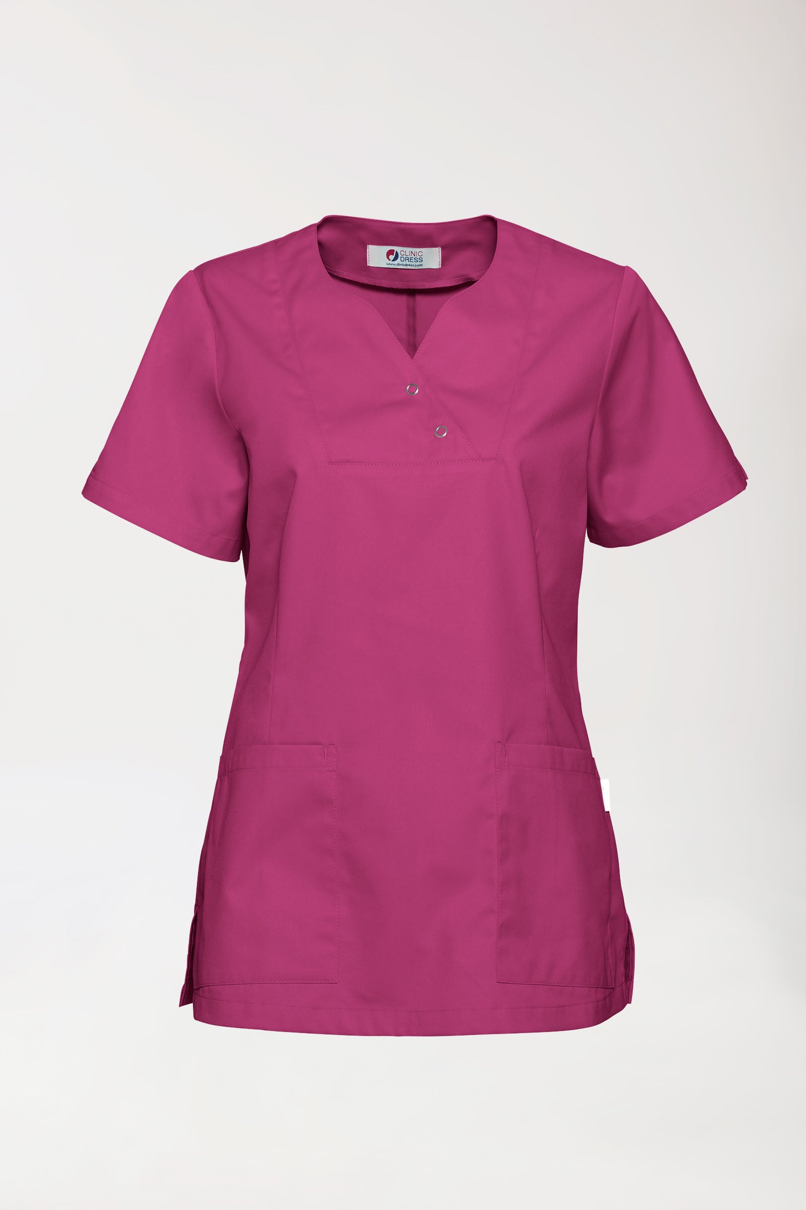 CORE oversteektuniek dames curved fit - met drukknopen berry