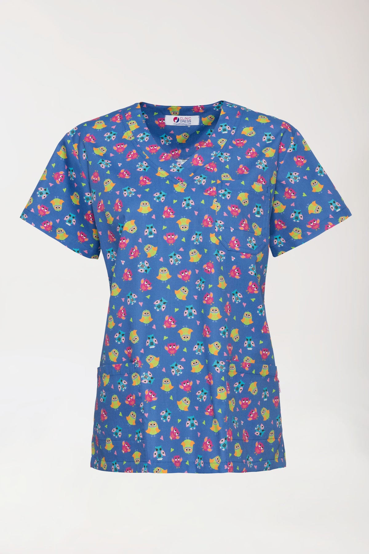 Lichte oversteektuniek - all-over print blauw/bont, Voorzijde view 