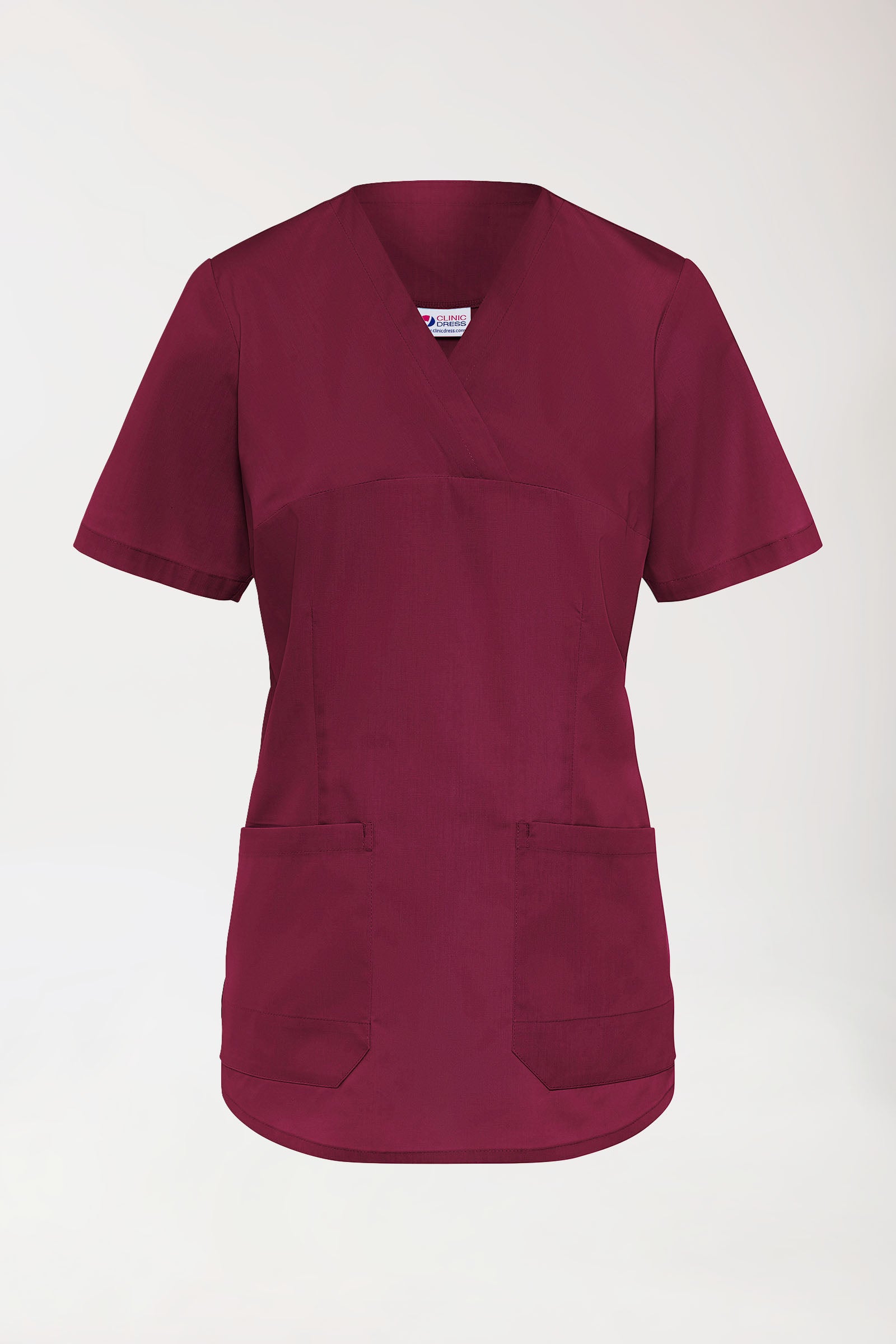 Stretch longshirt dames - V-hals bordeaux