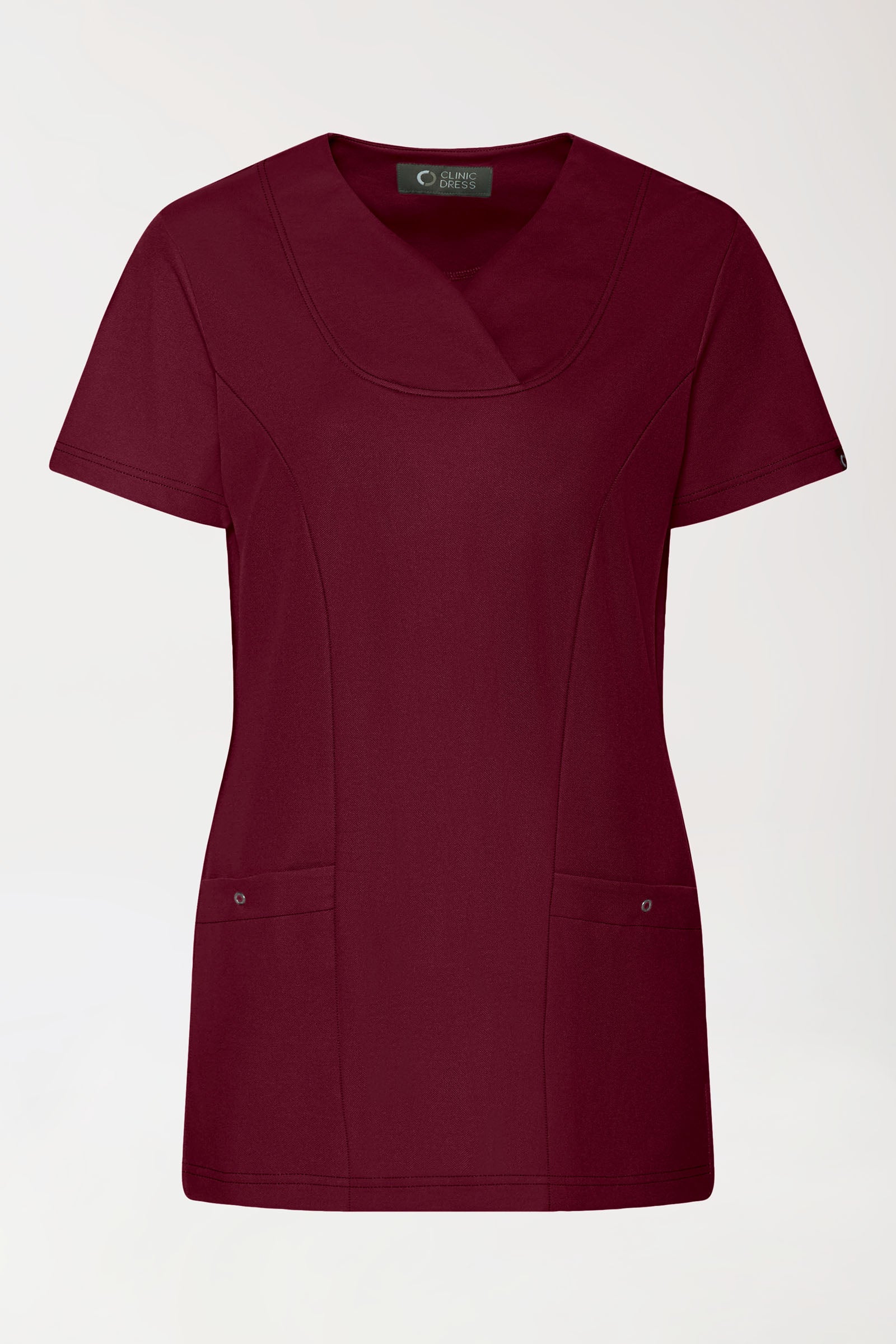 COMFY FLEX stretch oversteektuniek dames - hartvormige hals bordeaux, Voorzijde view 