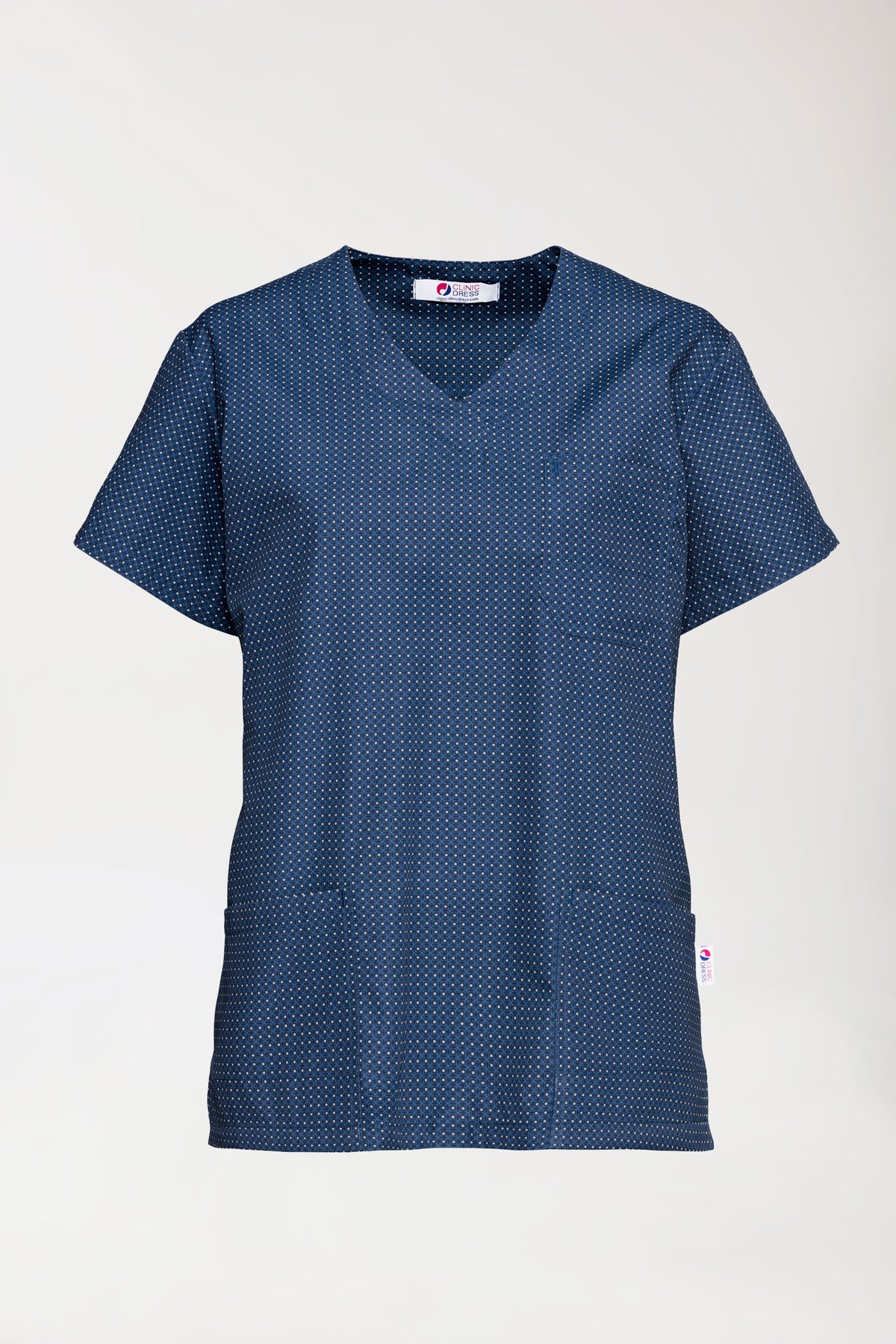 Lichte oversteektuniek - all-over print navy/petrolblauw, Voorzijde view 