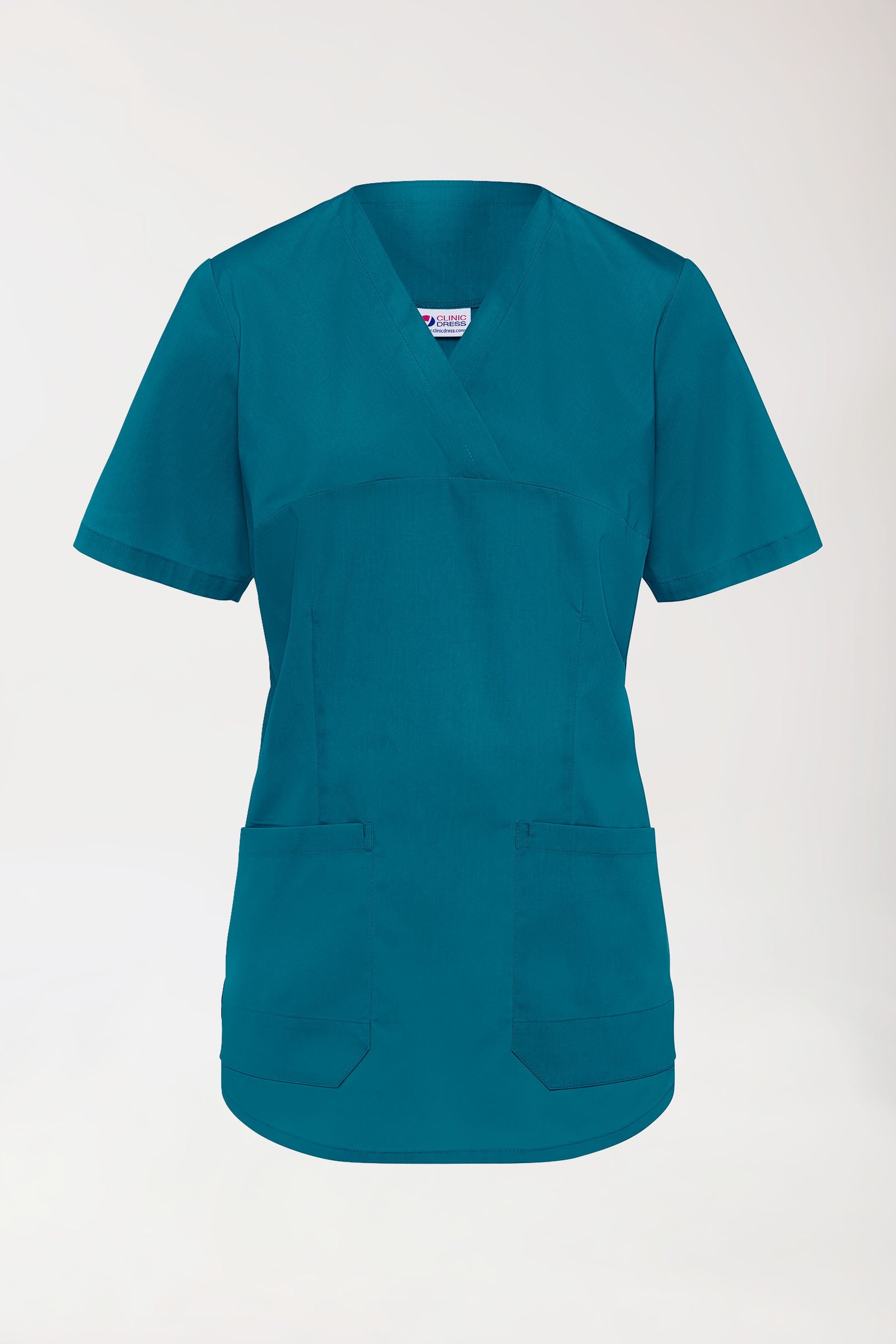 Stretch longshirt dames - V-hals petrol