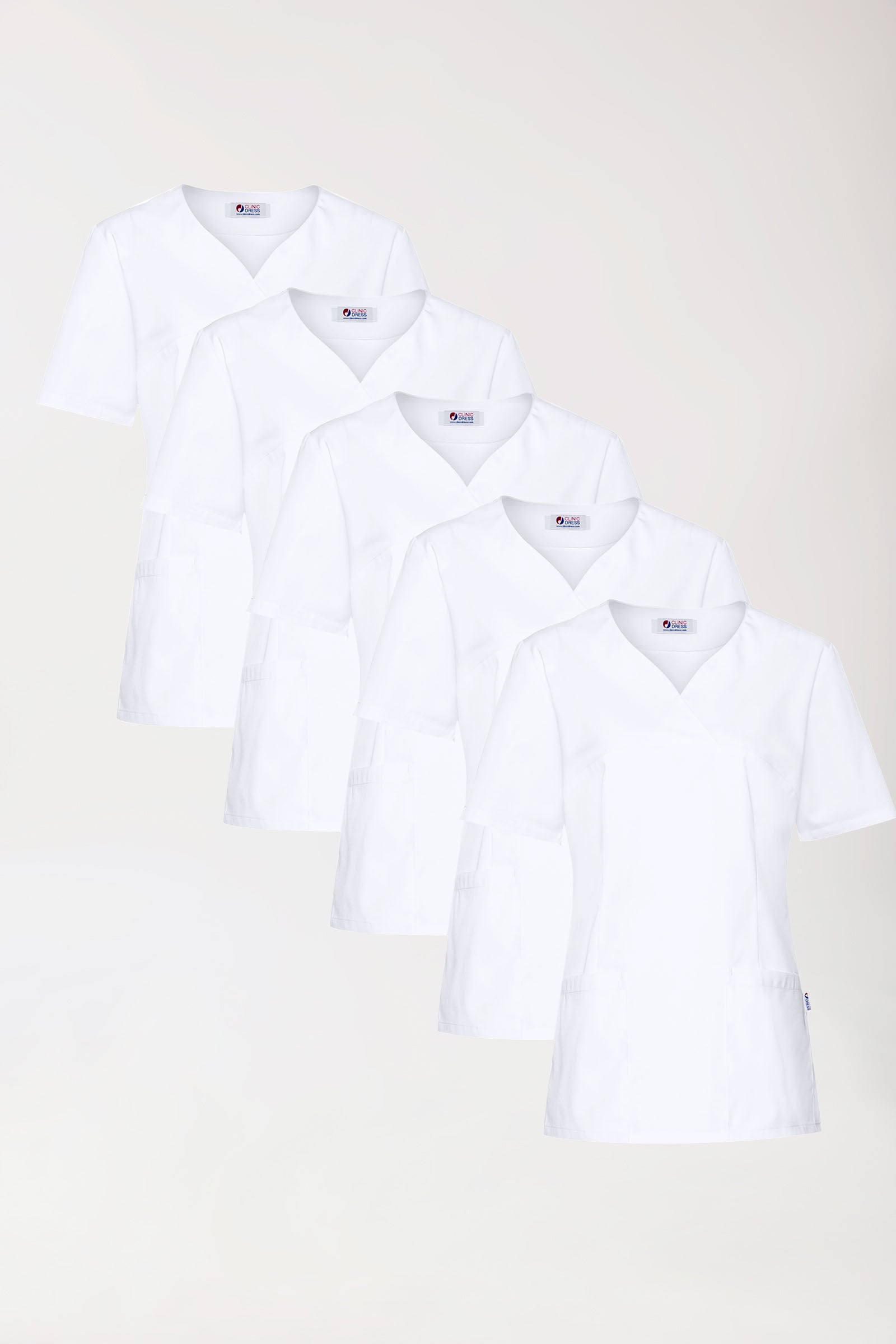CORE oversteektuniek dames -5-pack- hartvormige hals wit