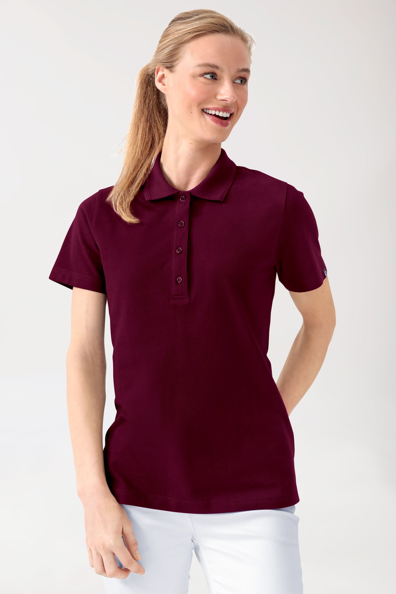 COMFY FLEX stretch shirt dames - polokraag bordeaux