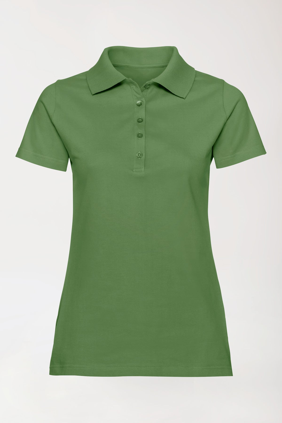 Stretch shirt dames - polokraag grasgroen, Voorzijde view 