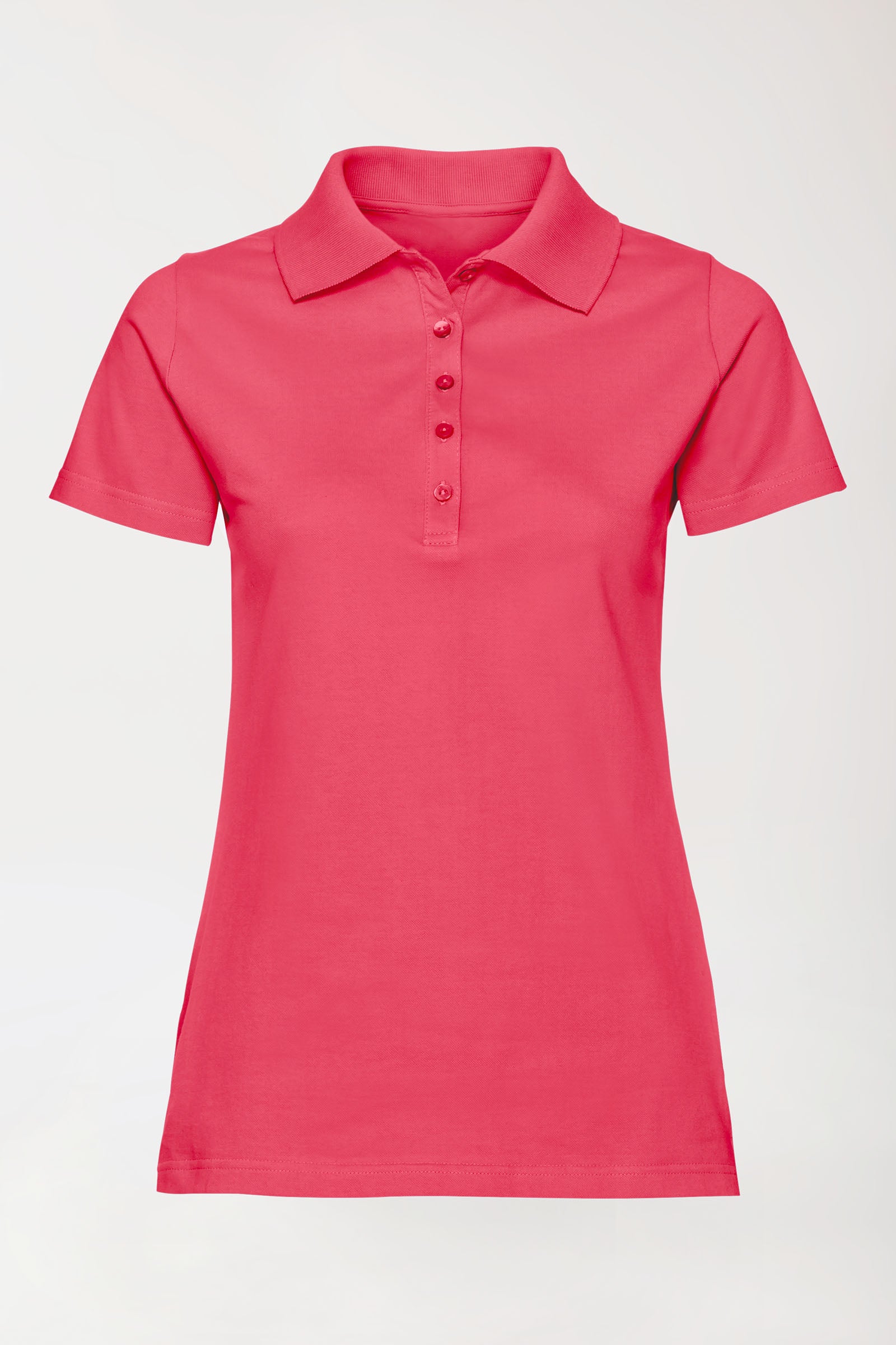 Stretch shirt dames - polokraag lipstick, Voorzijde view 