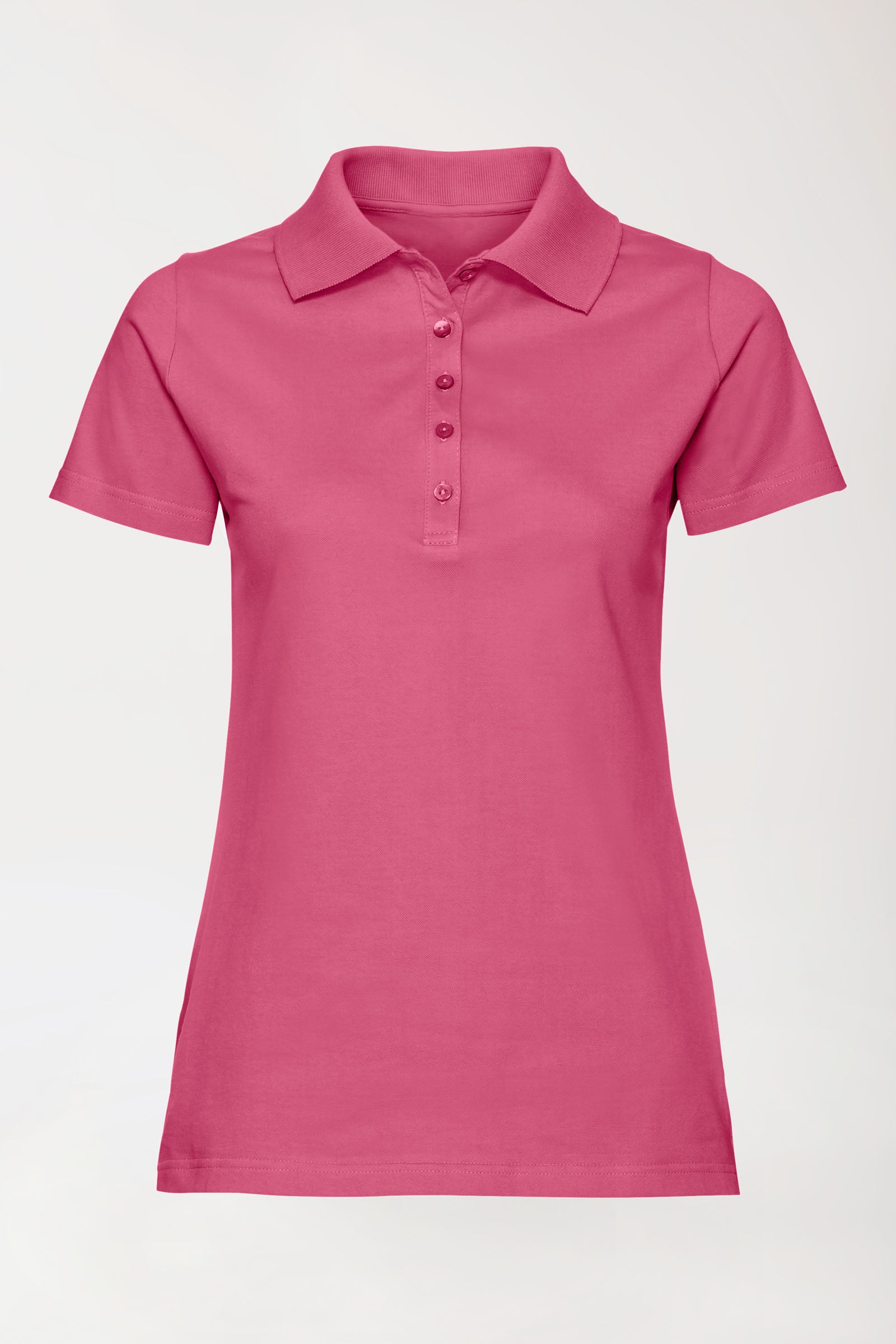 Stretch shirt dames - polokraag oudrose, Voorzijde view 