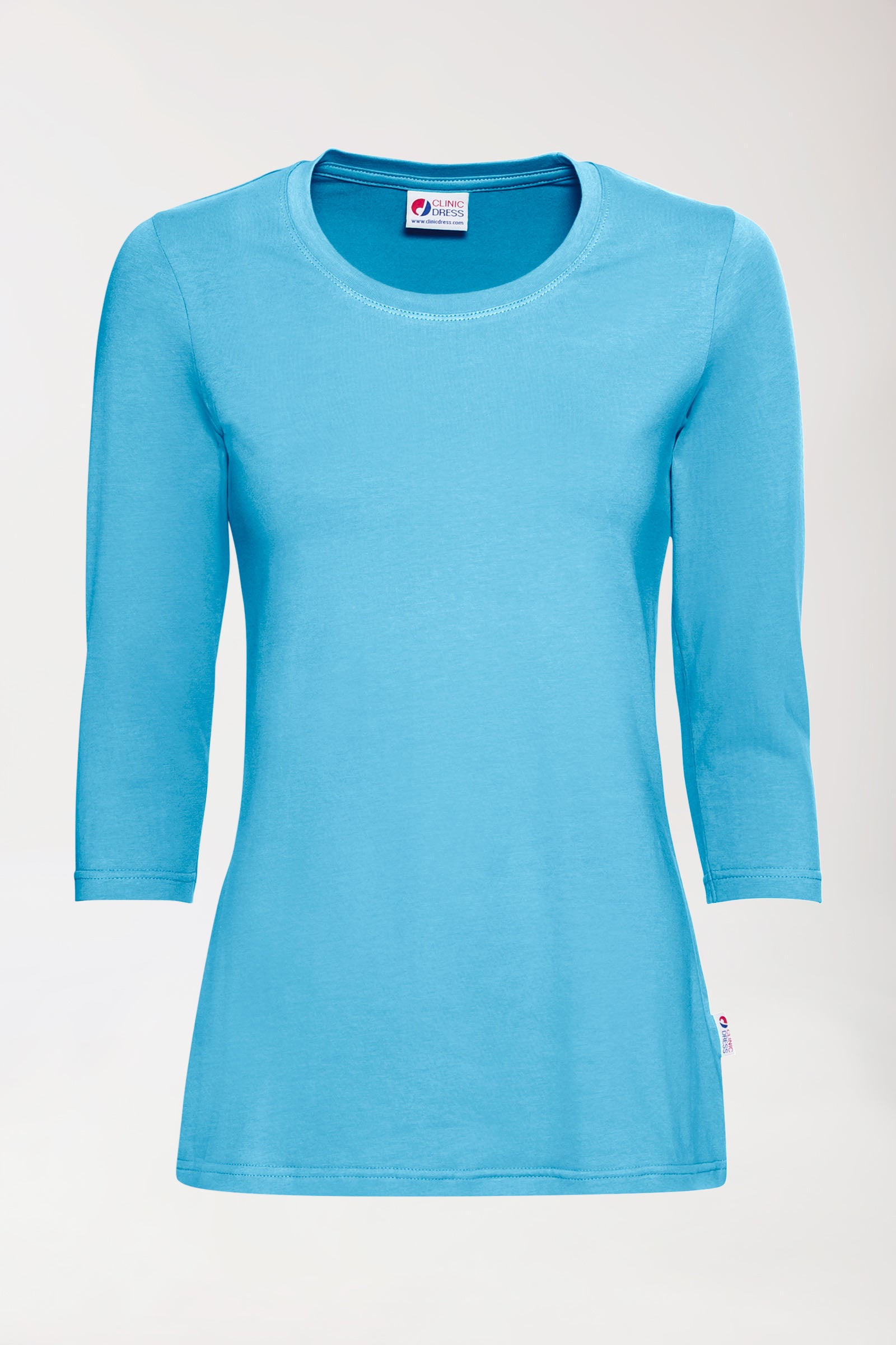 CORE shirt dames - 3/4 arm turquoise, Voorzijde view 