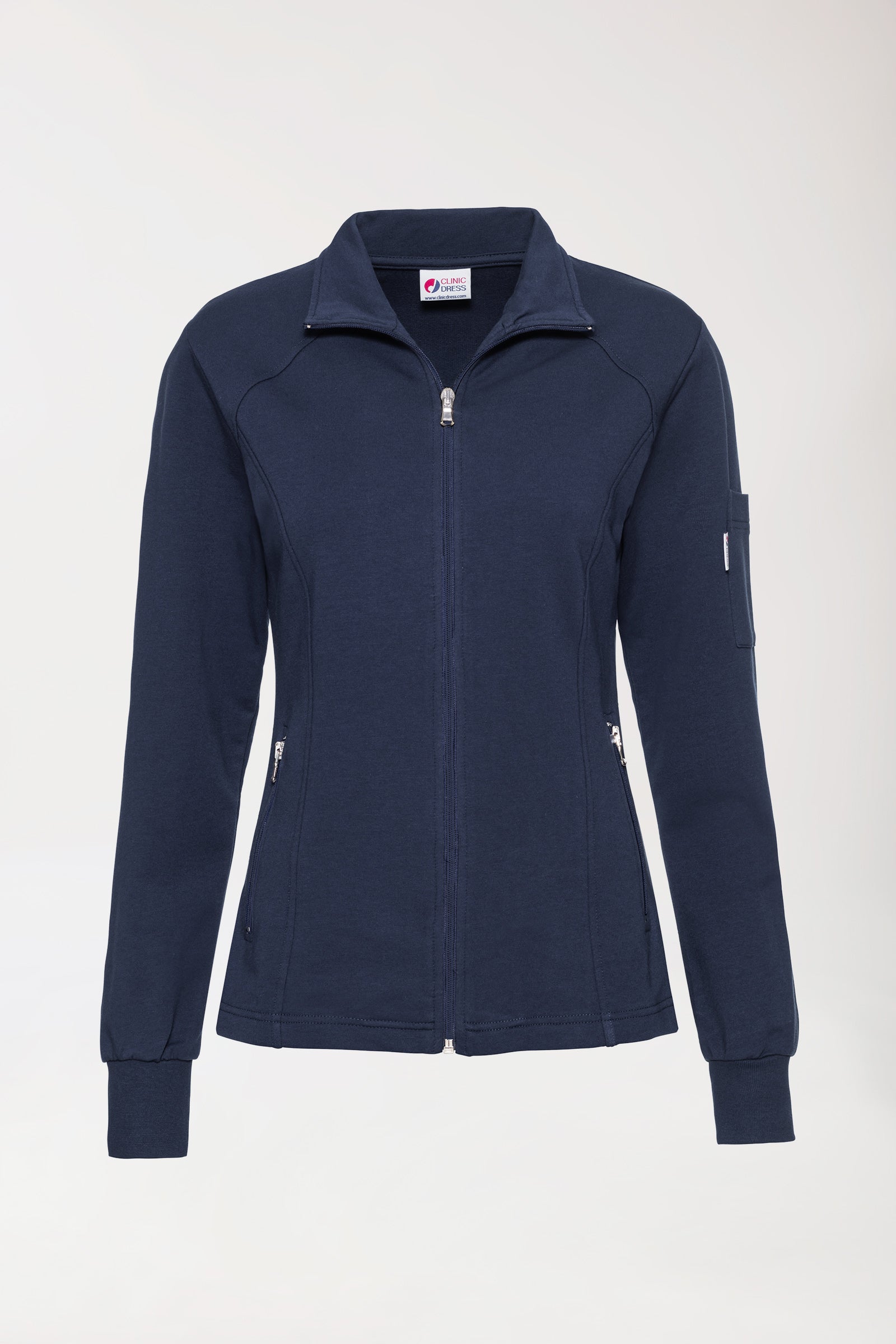 Sweatjack dames - opstaande kraag navy