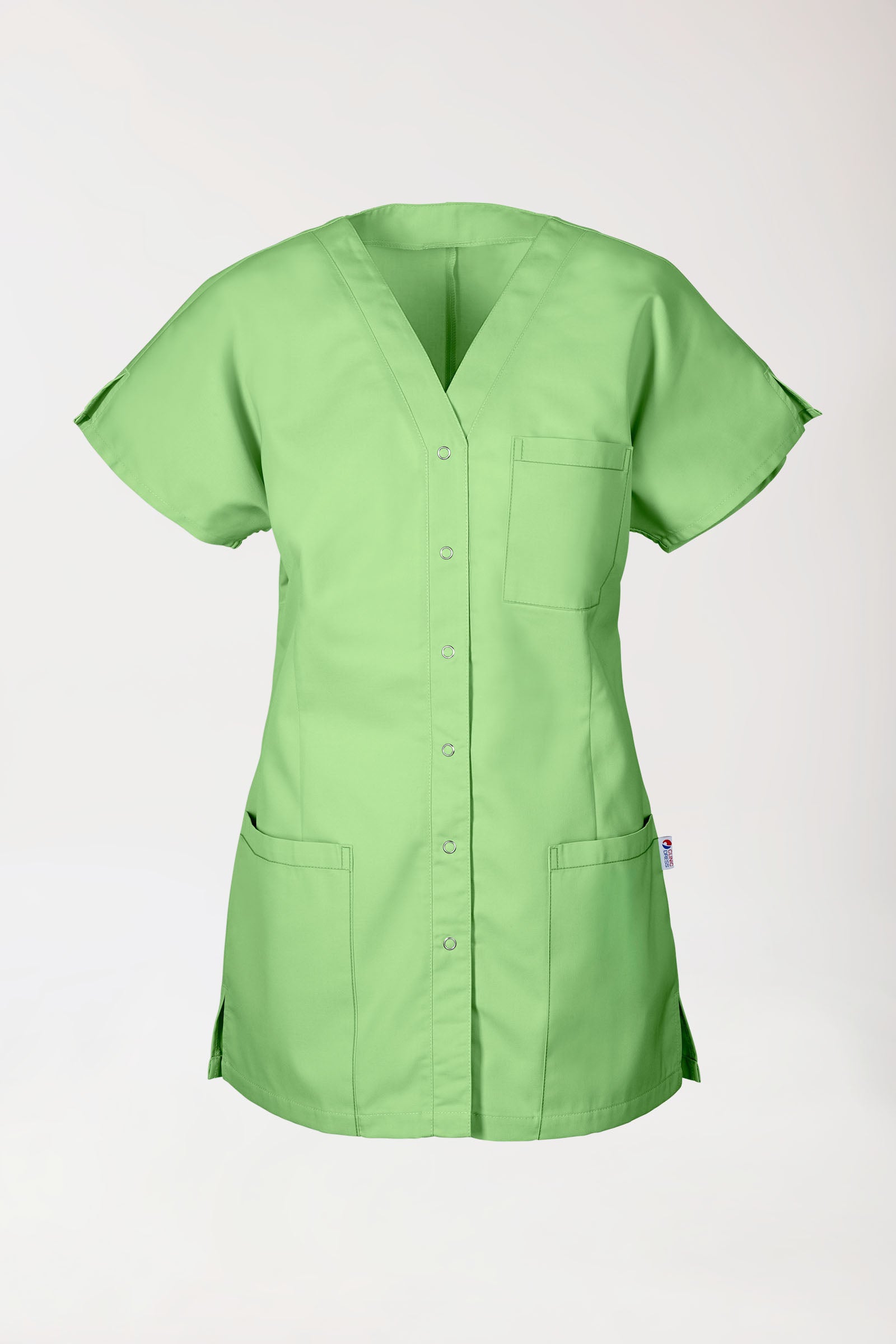 JUST STRONG tuniek dames - doorknoopsluiting appelgroen