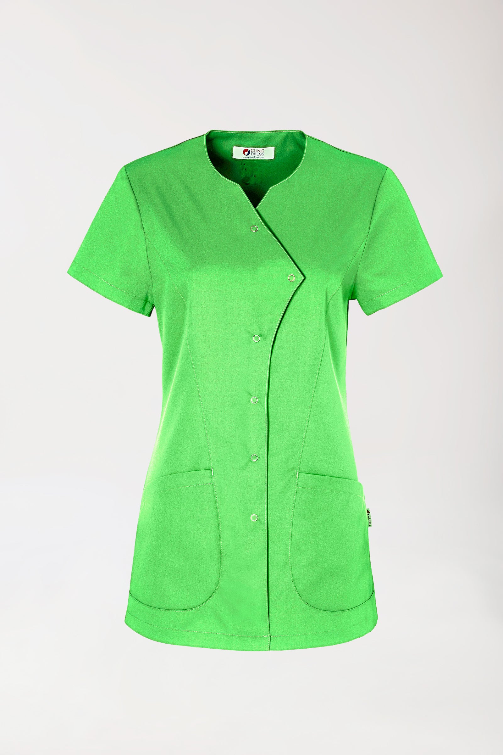 GREEN tuniek dames - knoopsluiting appelgroen, Voorzijde view 