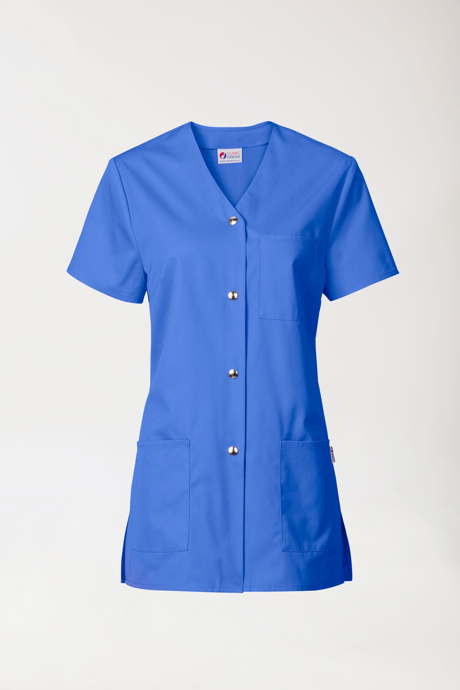 Beauty tuniek dames - met knoopsluiting koningsblauw