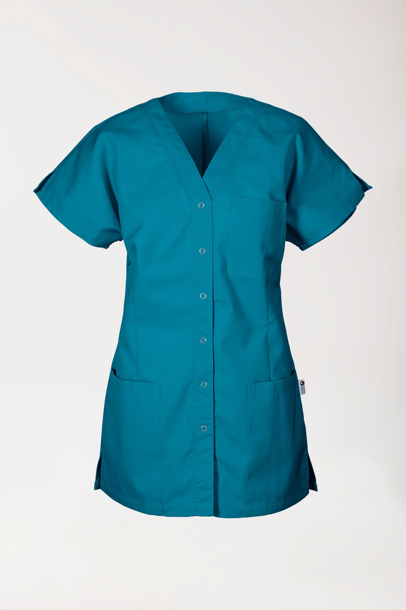 JUST STRONG tuniek dames - doorknoopsluiting petrol