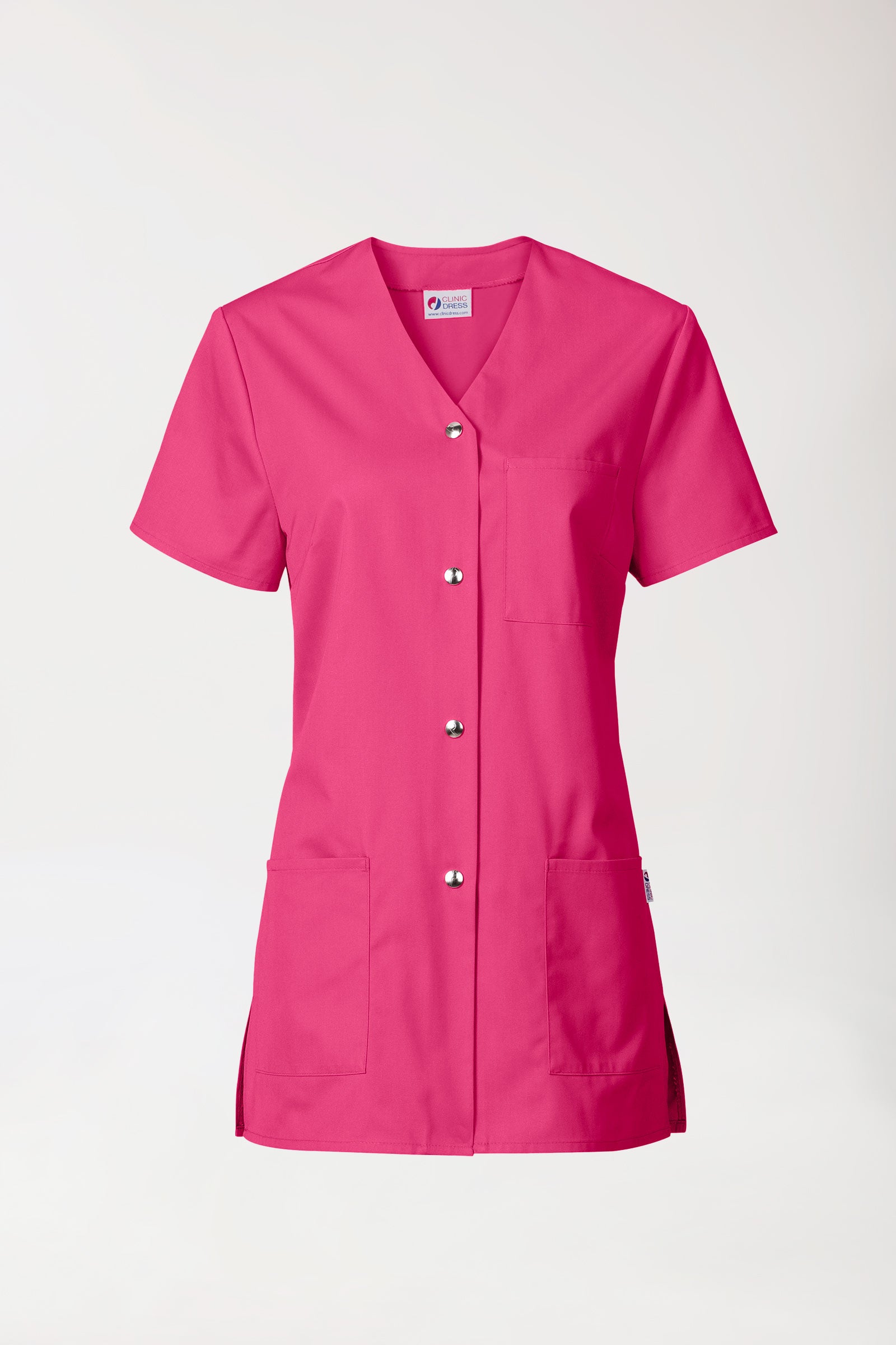 Beauty tuniek dames - met knoopsluiting pink