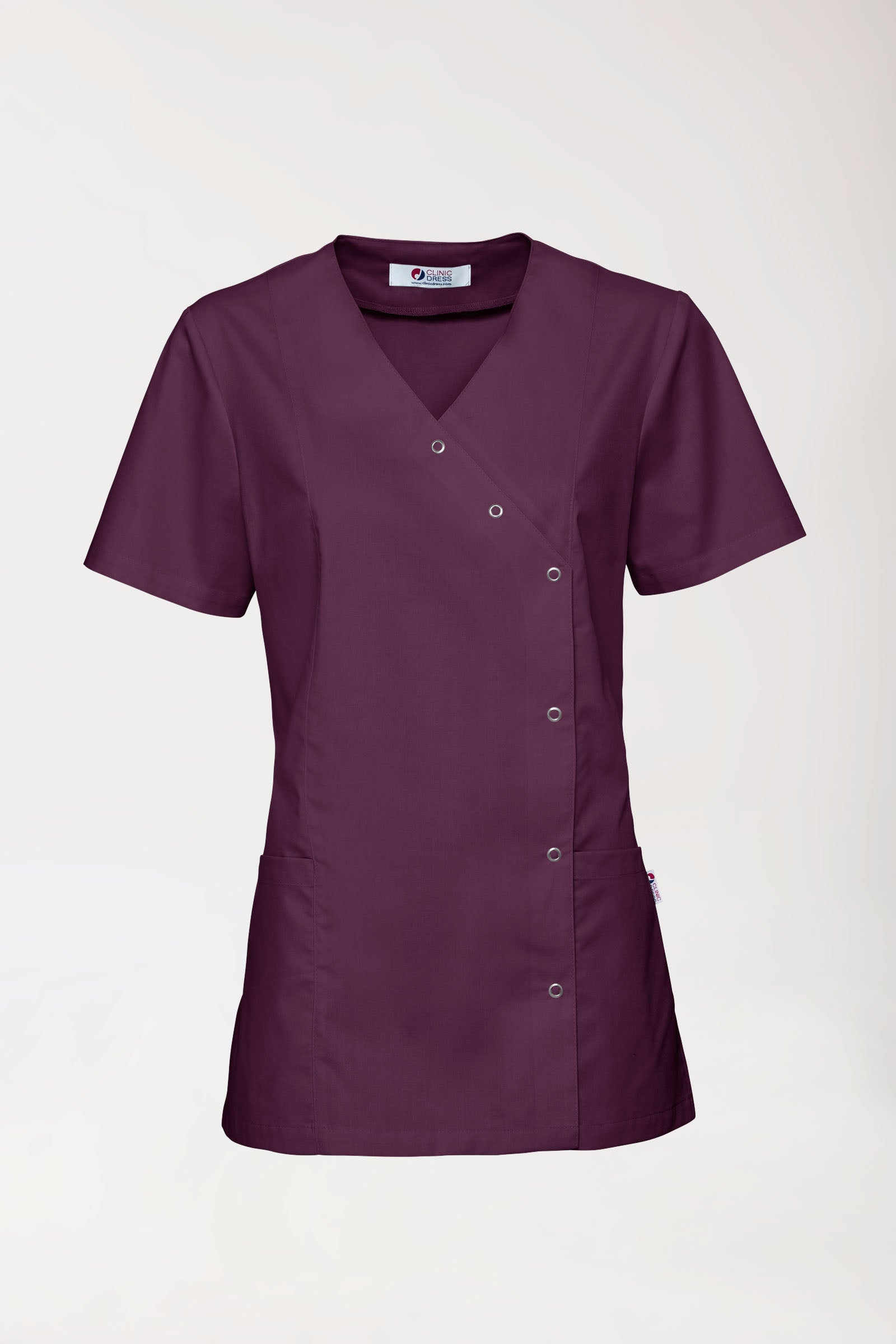 Stretch tuniek dames - met knoopluiting pruimen