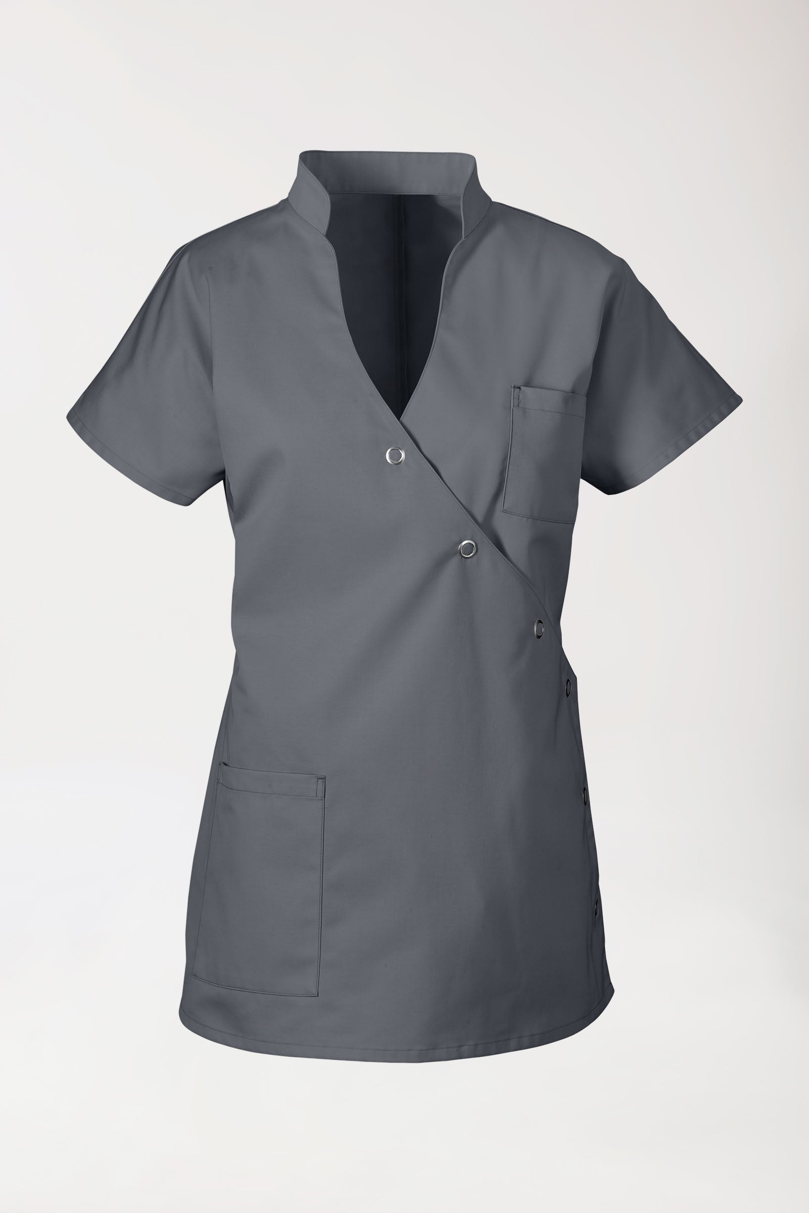 JUST STRONG tuniek dames - drukknoopsluiting steengrijs