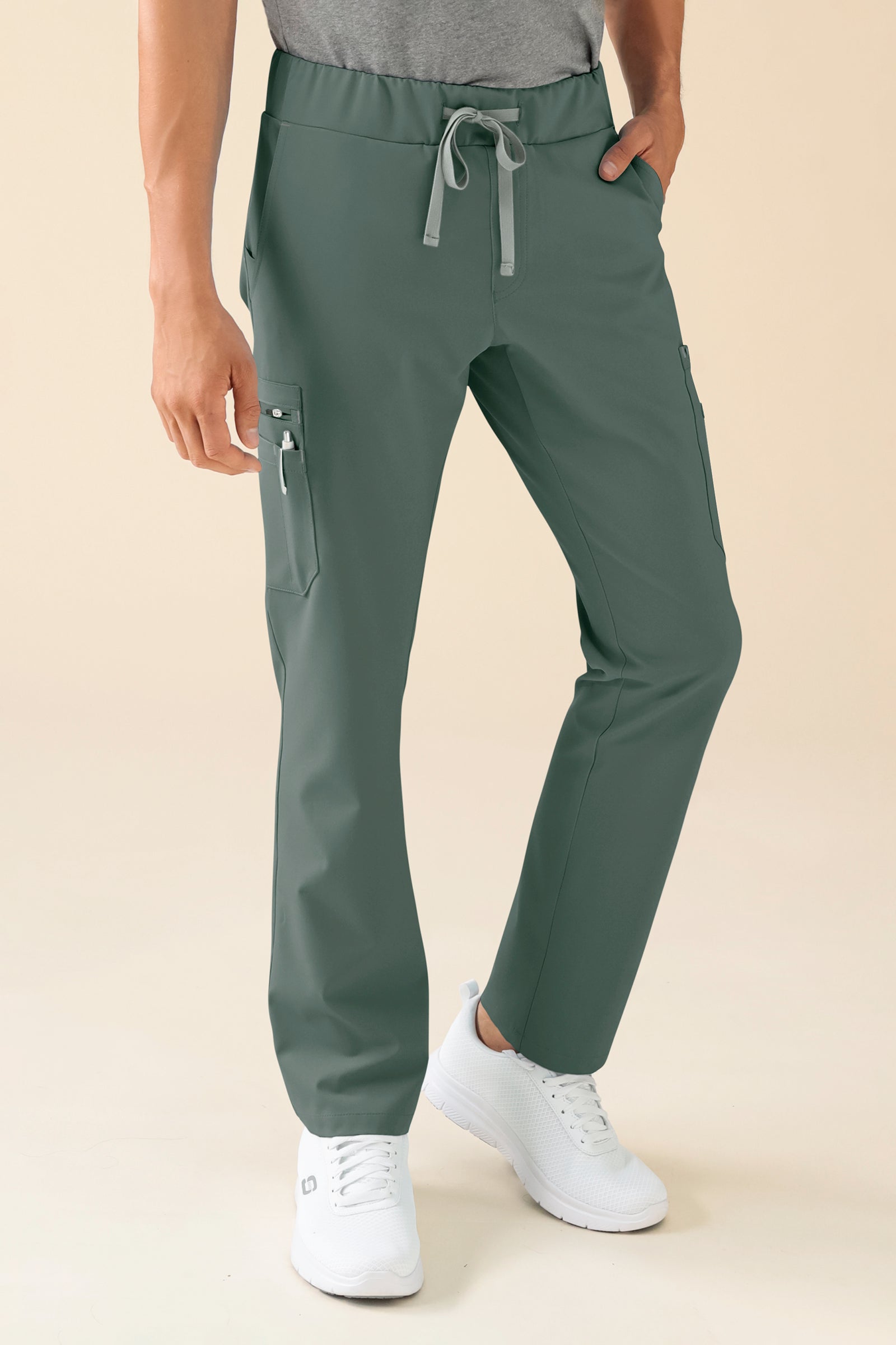 KAERE broek heren - met beenzak donkergroen, Voorzijde view 