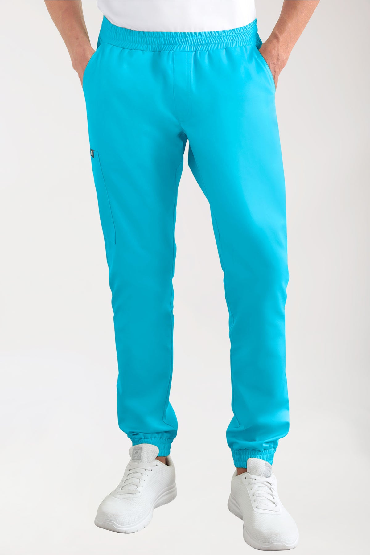CORE cargo broek heren- joggingbroek style turquoise, Voorzijde view 