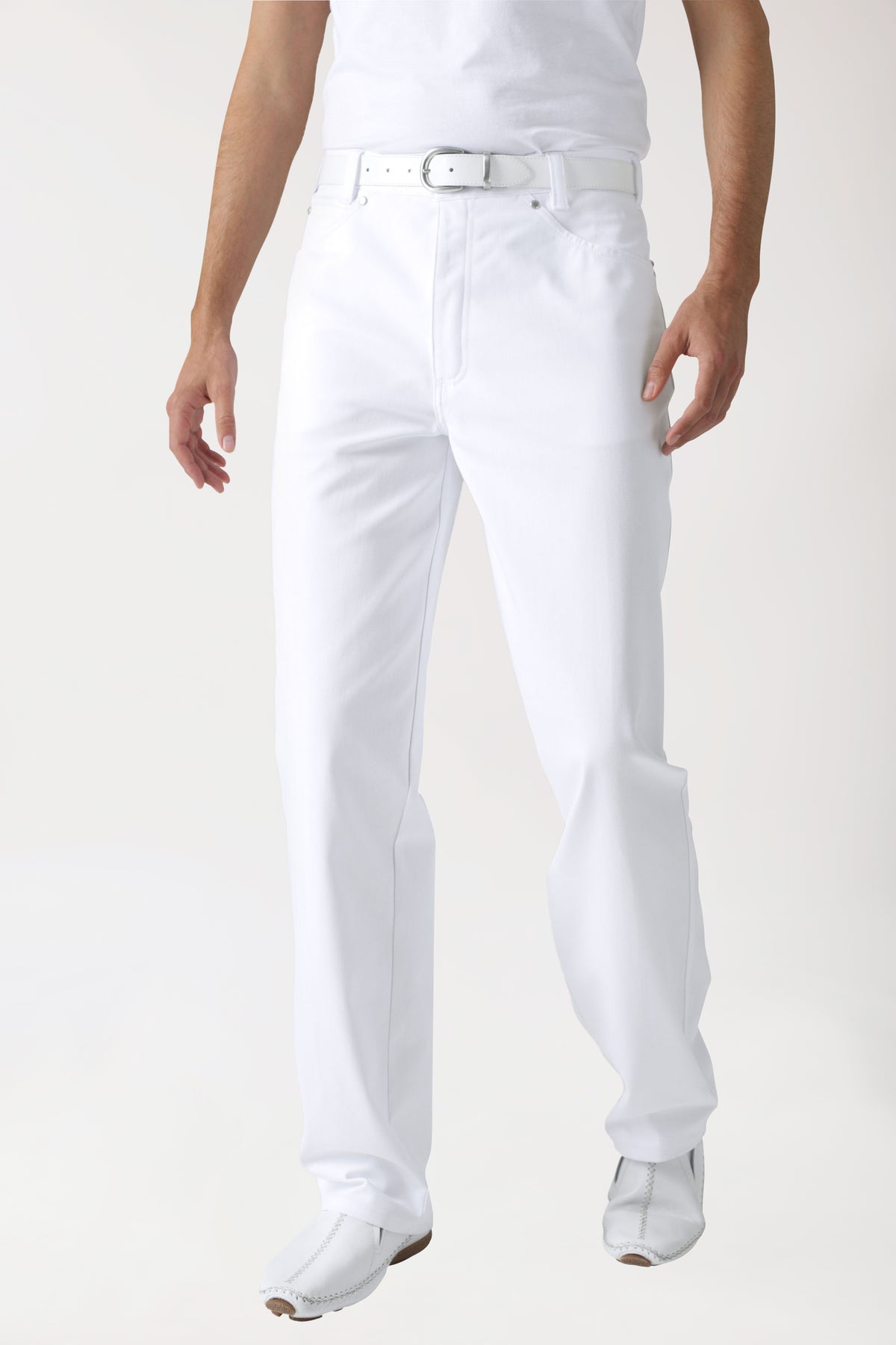 5-pocket broek heren - jeans look wit