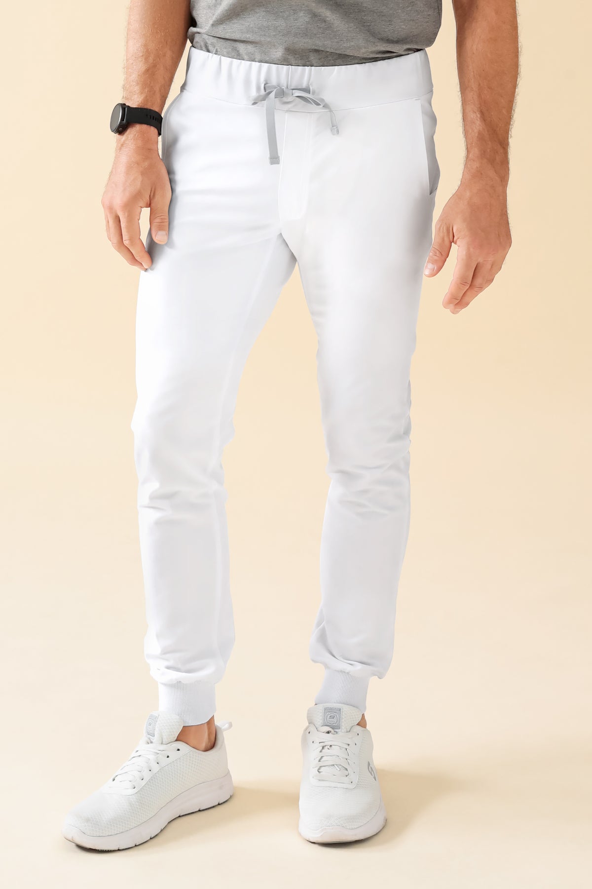 KAERE broek heren - zoom met elastische boord zonder beenzak wit
