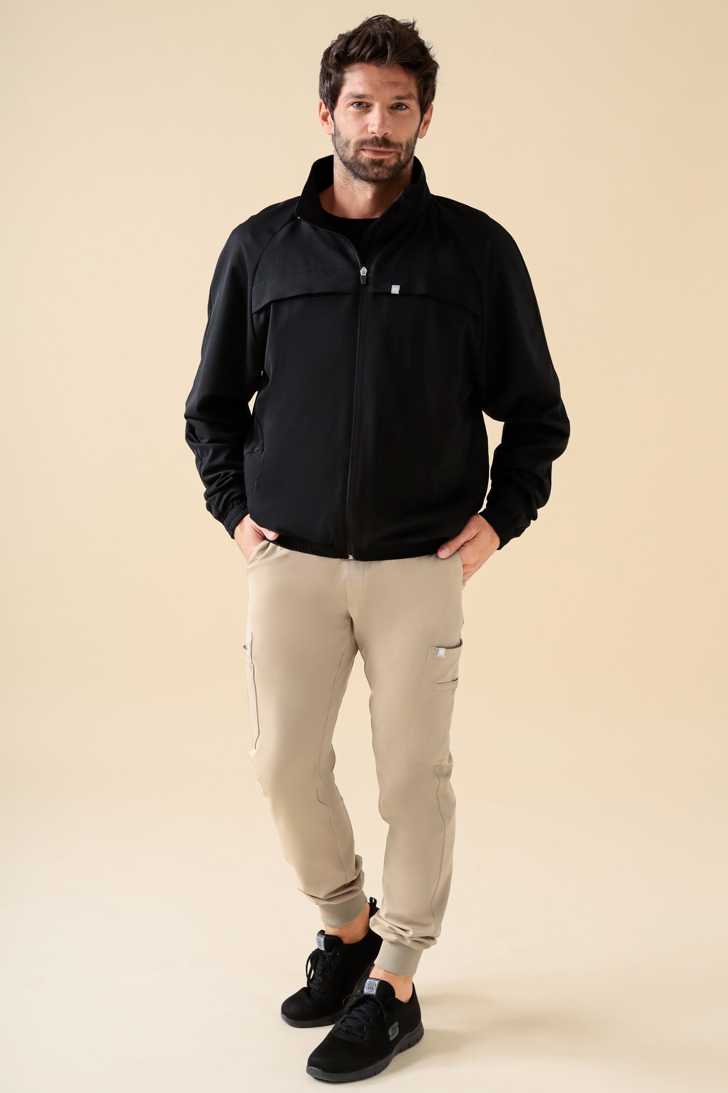 KAERE broek heren - zoom met elastische boord korte maat met beenzak zand