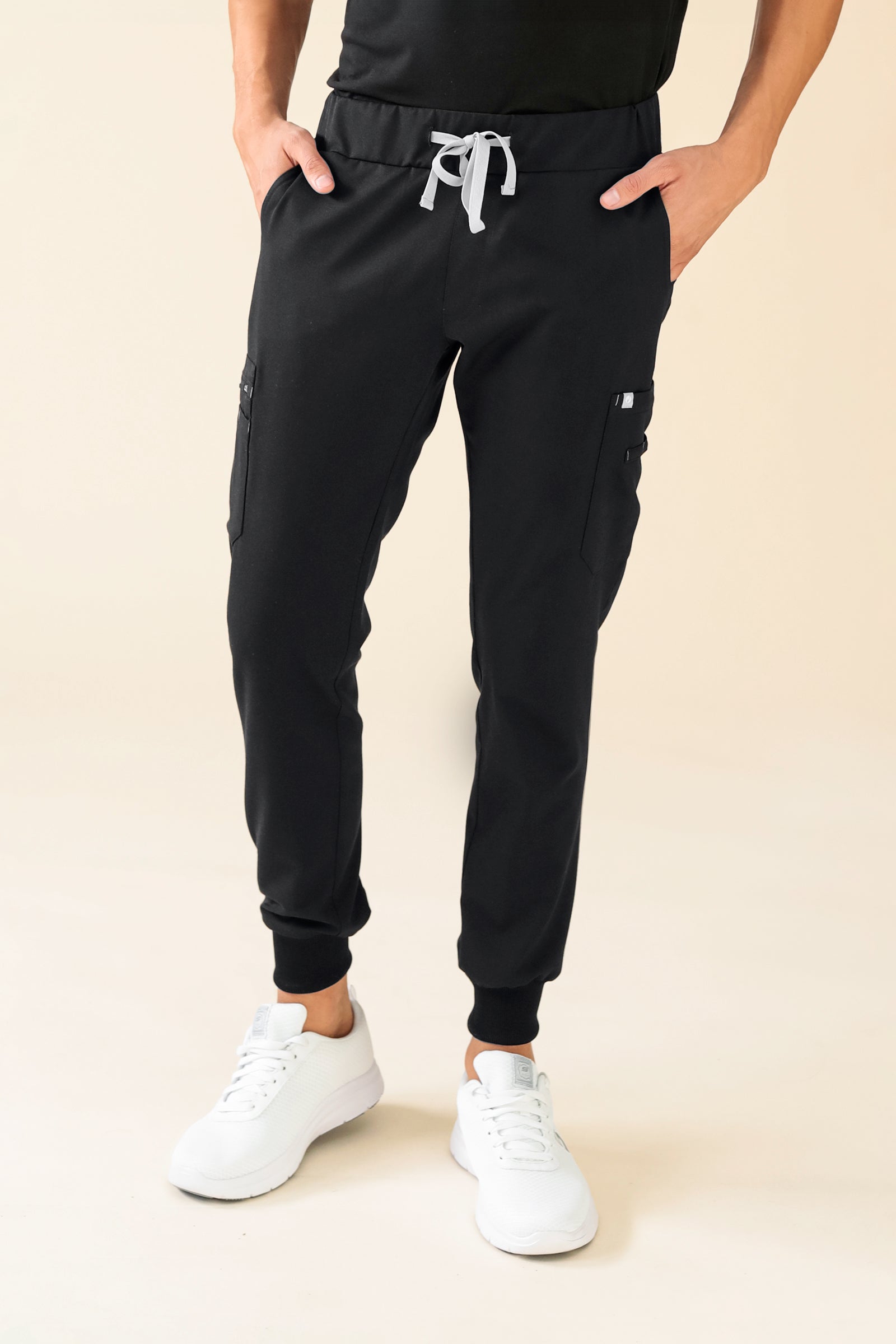 KAERE broek heren - zoom met elastische boord en beenzak zwart