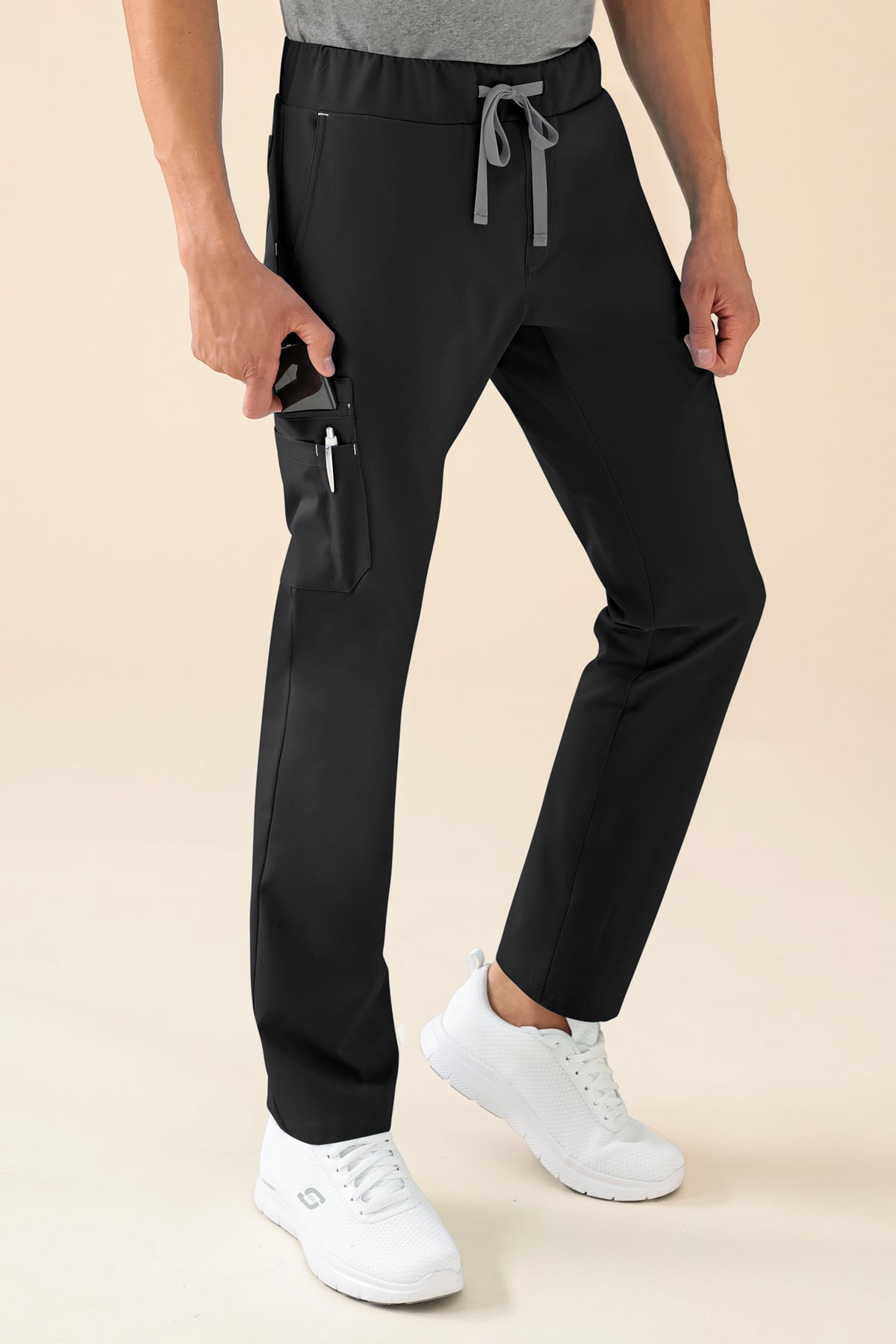 KAERE broek heren - met beenzak zwart, Voorzijde view 