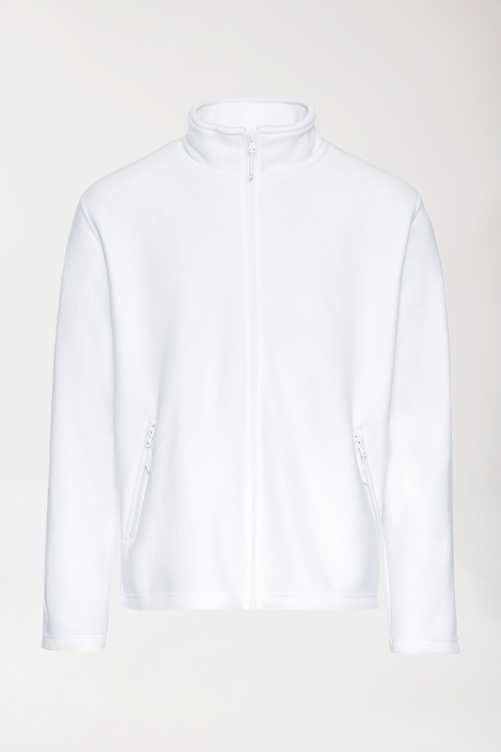 Fleecejas heren - opstaande kraag wit