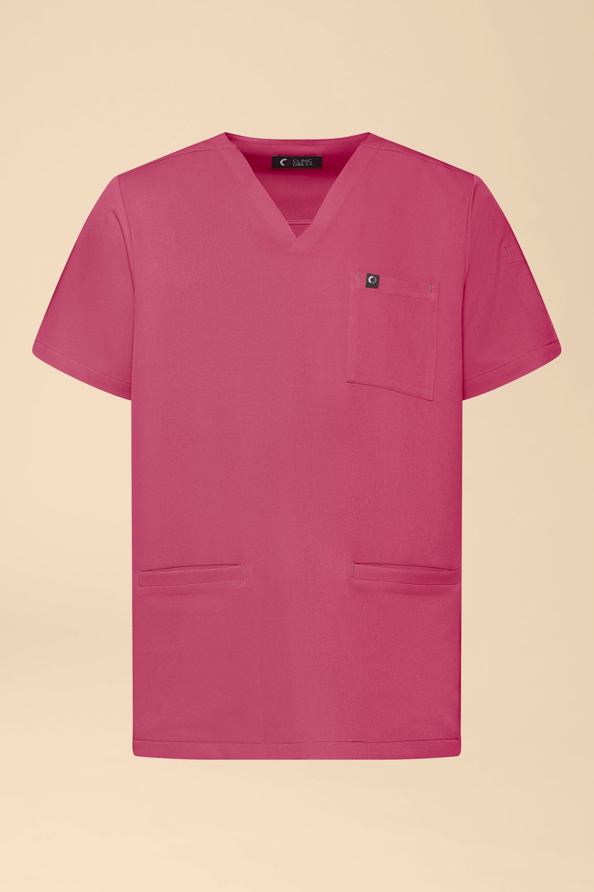 KAERE oversteektuniek heren - V-hals oud rose, Voorzijde view 