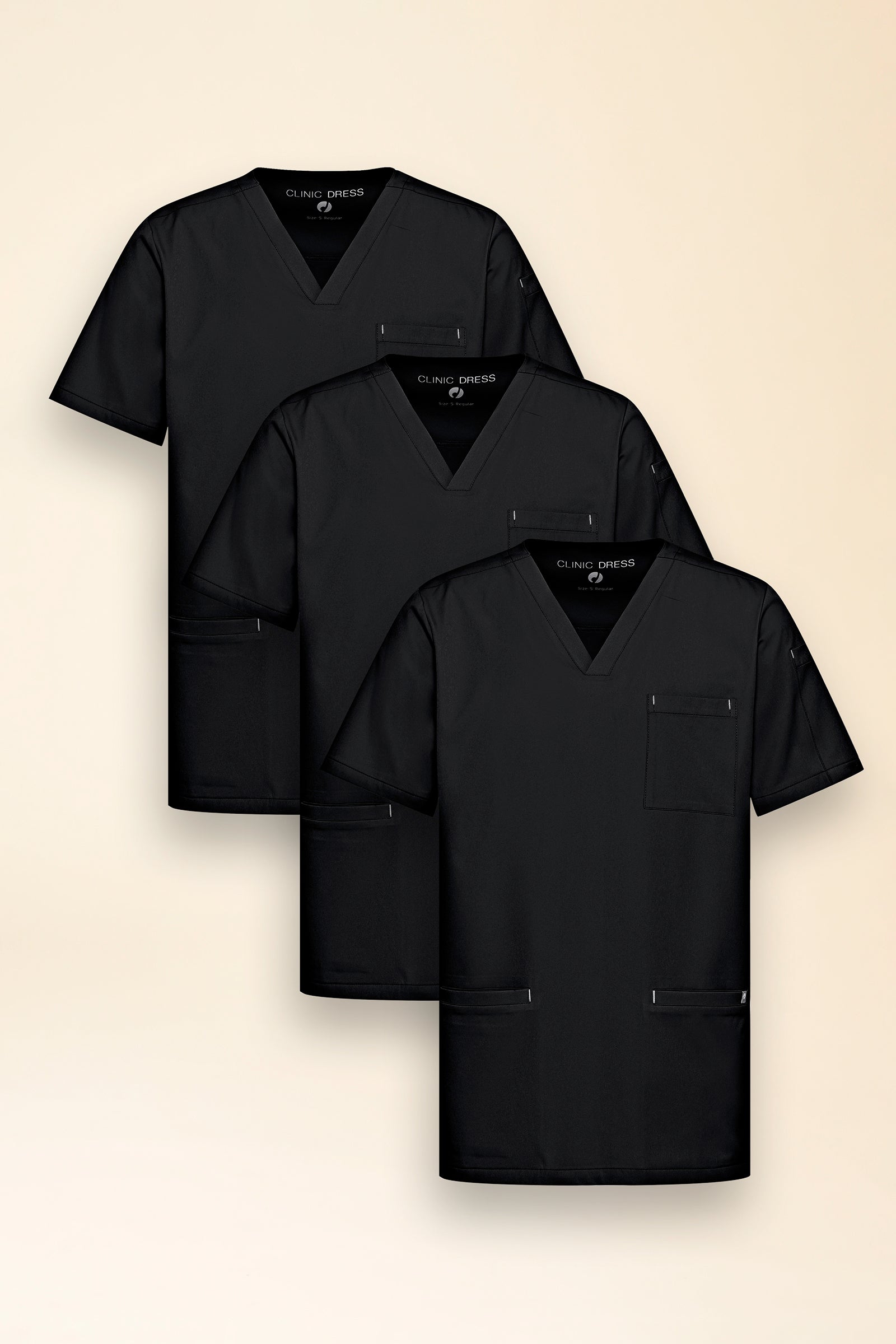 KAERE oversteektuniek heren -3-pack- v-hals zwart