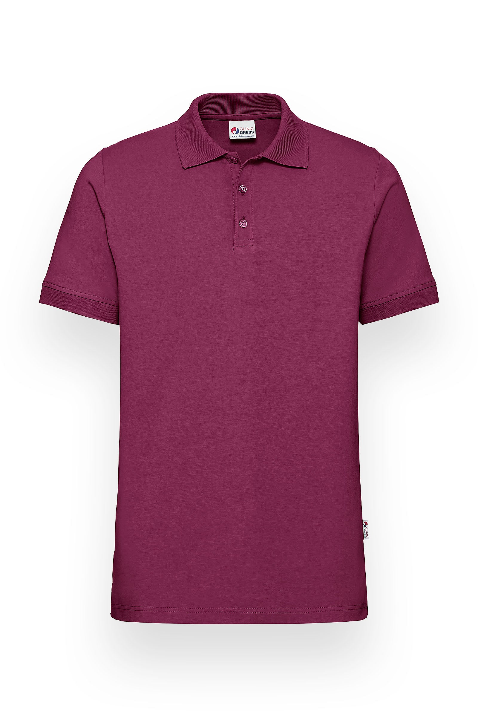 Stretch shirt heren - polokraag berry