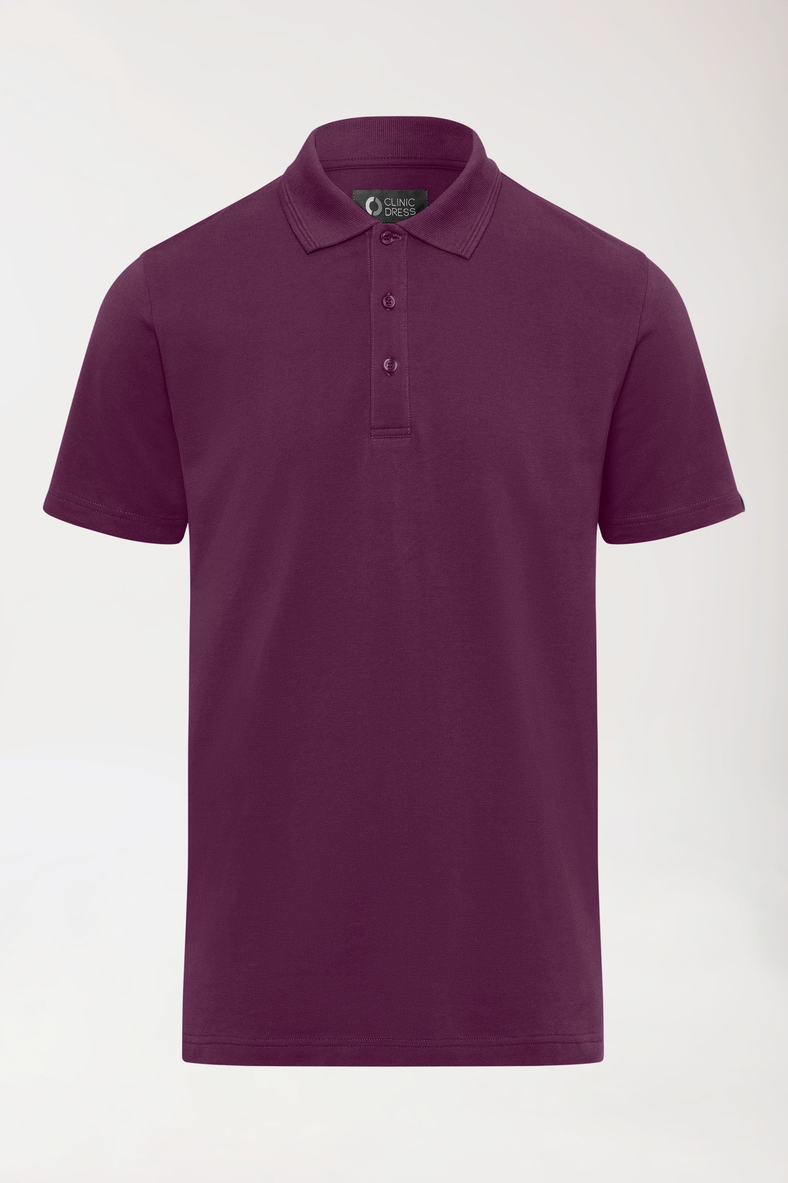 COMFY FLEX stretch shirt heren - polokraag pruimen, Voorzijde view 