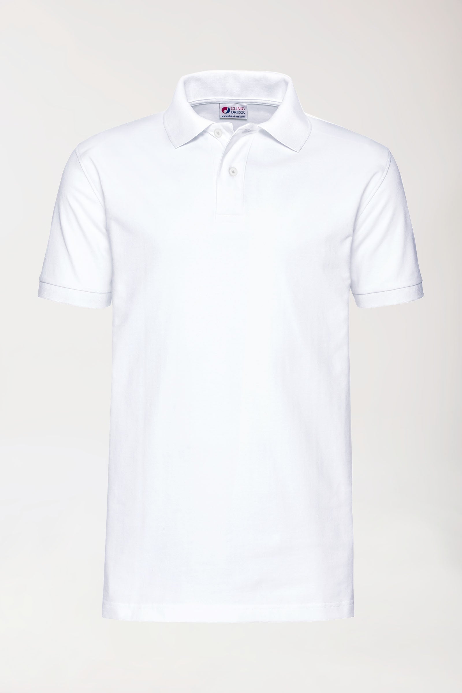 Stretch shirt heren - polokraag wit