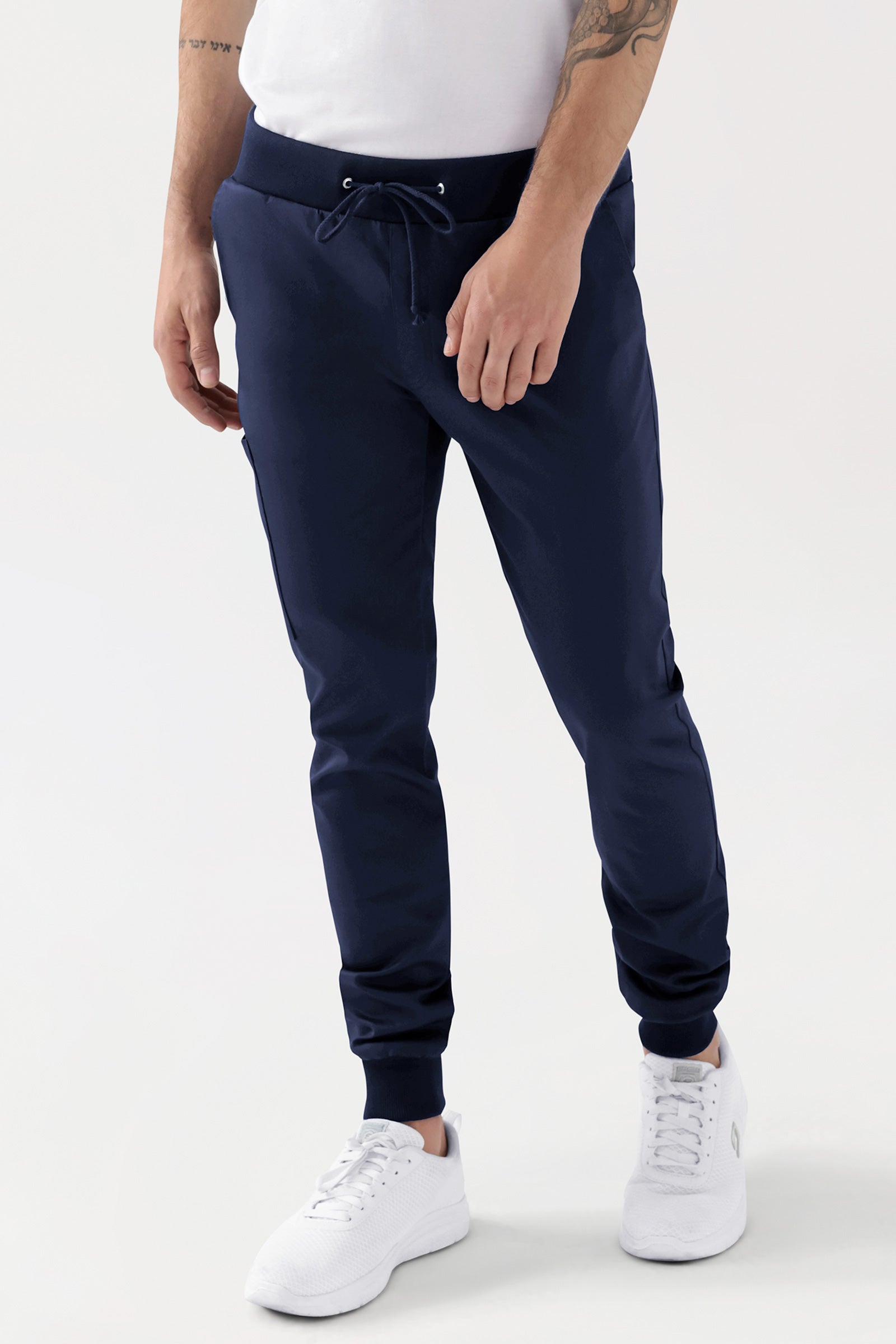 COMFY FLEX broek heren - jogpants navy, Voorzijde view 