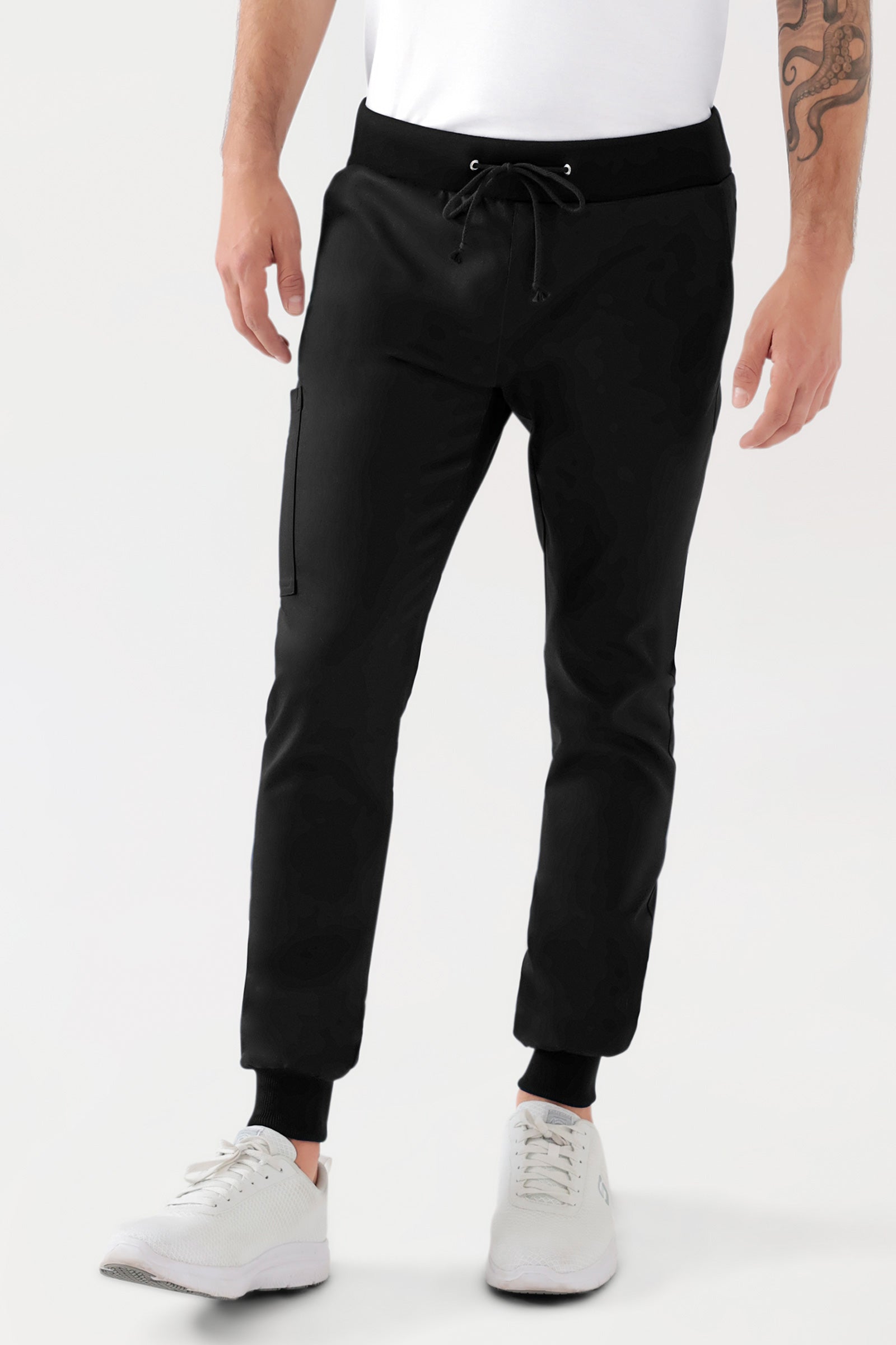 COMFY FLEX broek heren - jogpants zwart, Voorzijde view 