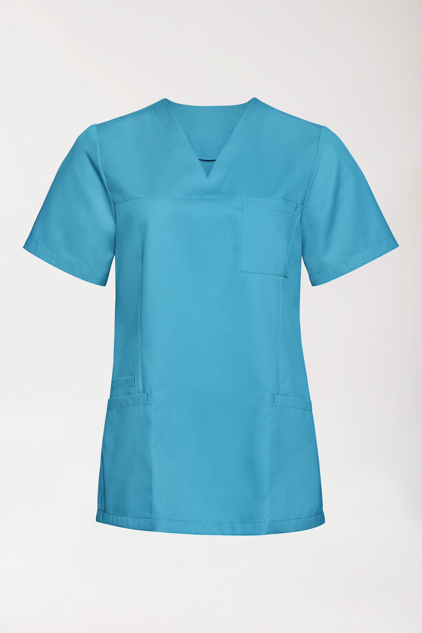 TENCEL™ oversteektuniek dames - V-hals donker turquoise, Voorzijde view 