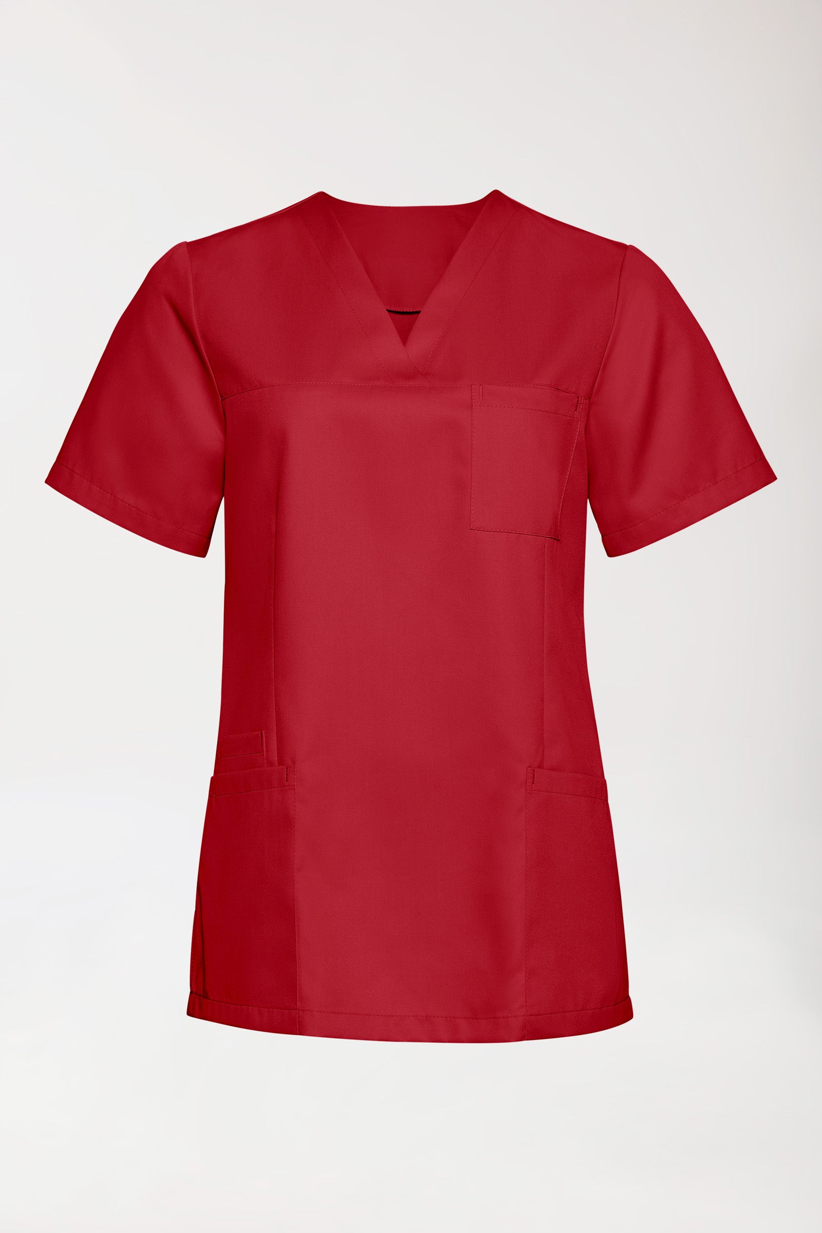 TENCEL™ oversteektuniek dames - V-hals rood, Voorzijde view 