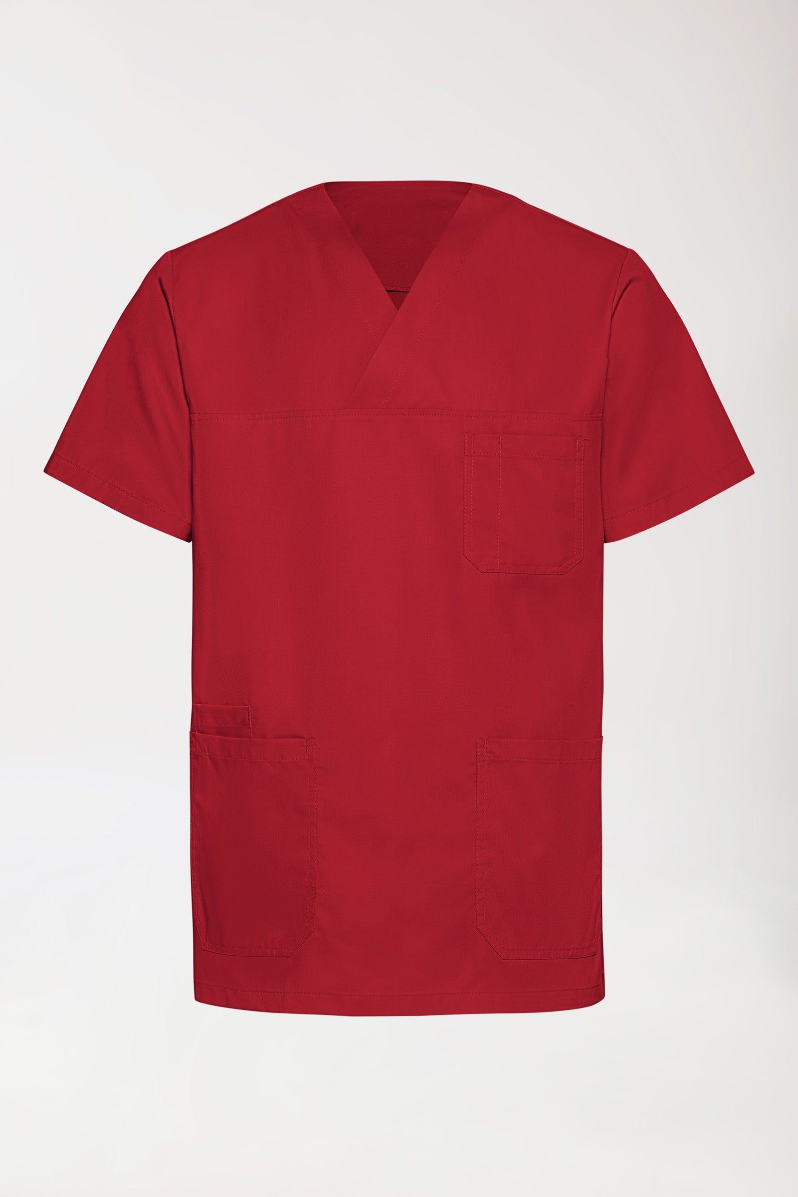 TENCEL™ oversteektuniek heren - V-hals rood, Voorzijde view 