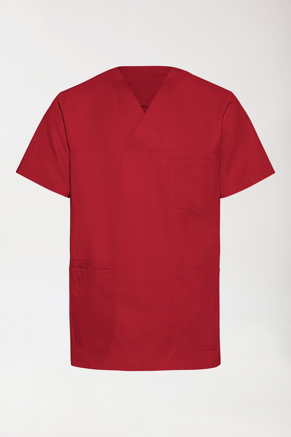 TENCEL™ oversteektuniek heren - V-hals rood, Voorzijde view 