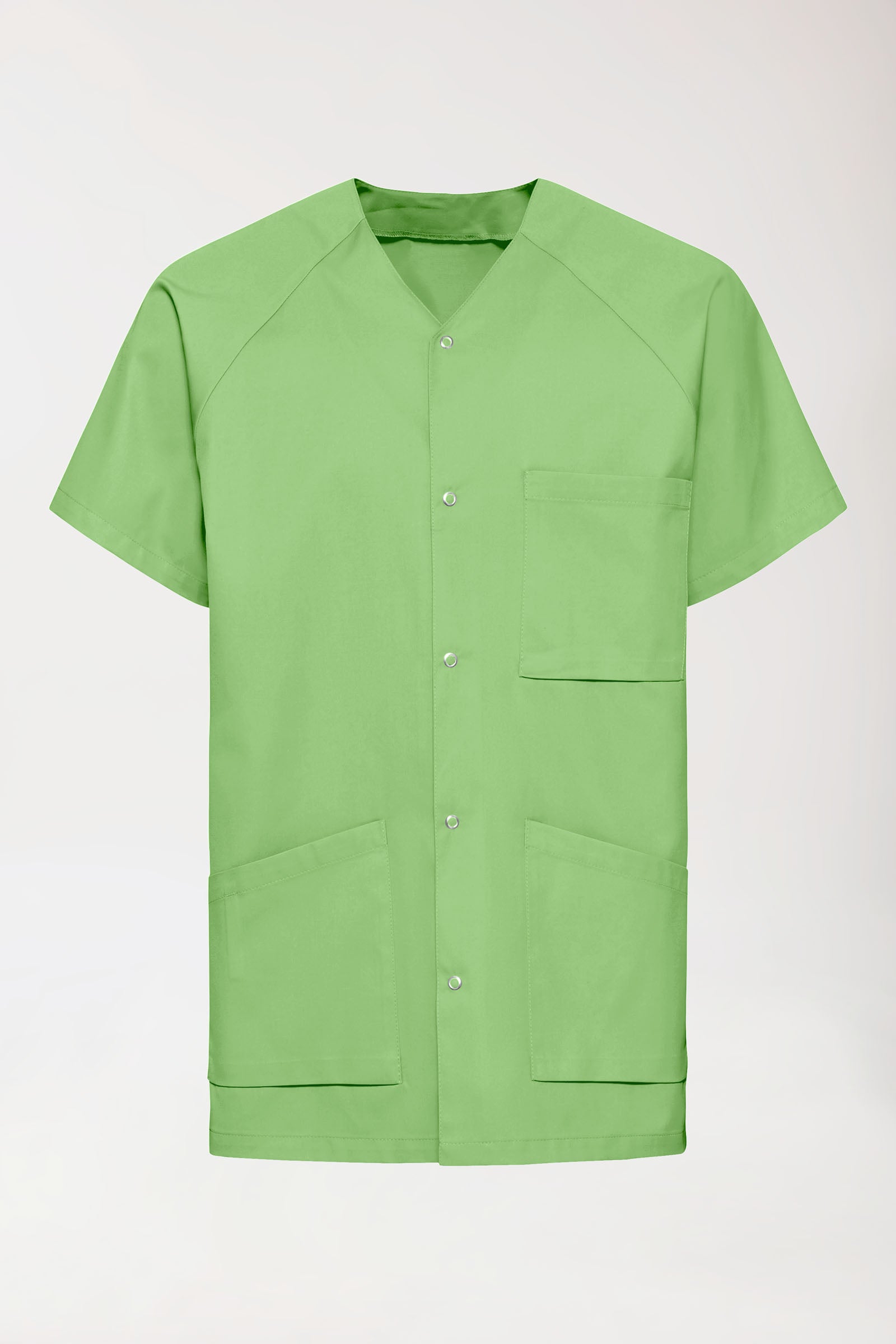 Tuniek-tuniek heren - drukknoopsluiting appelgroen, Voorzijde view 