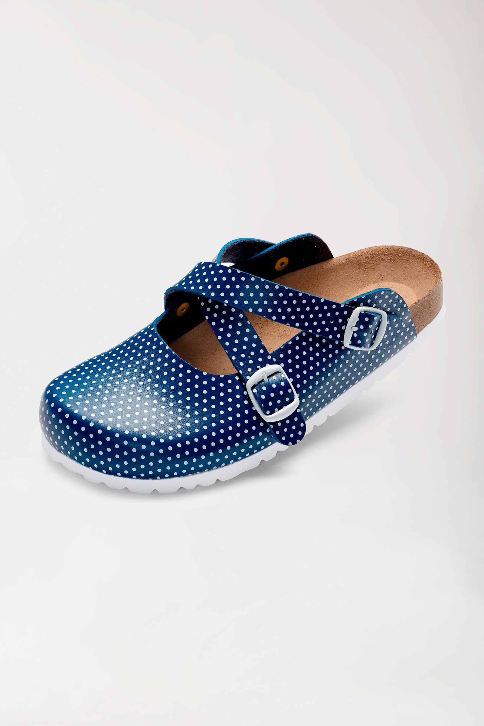 Dames muil navy/wit, Voorzijde view 