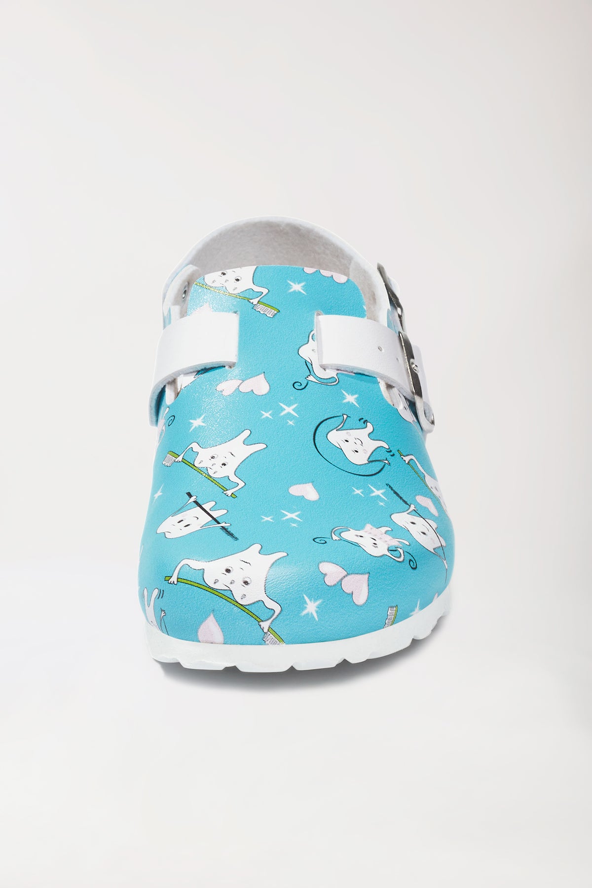 Dames muil turquoise/wit, Voorzijde view 