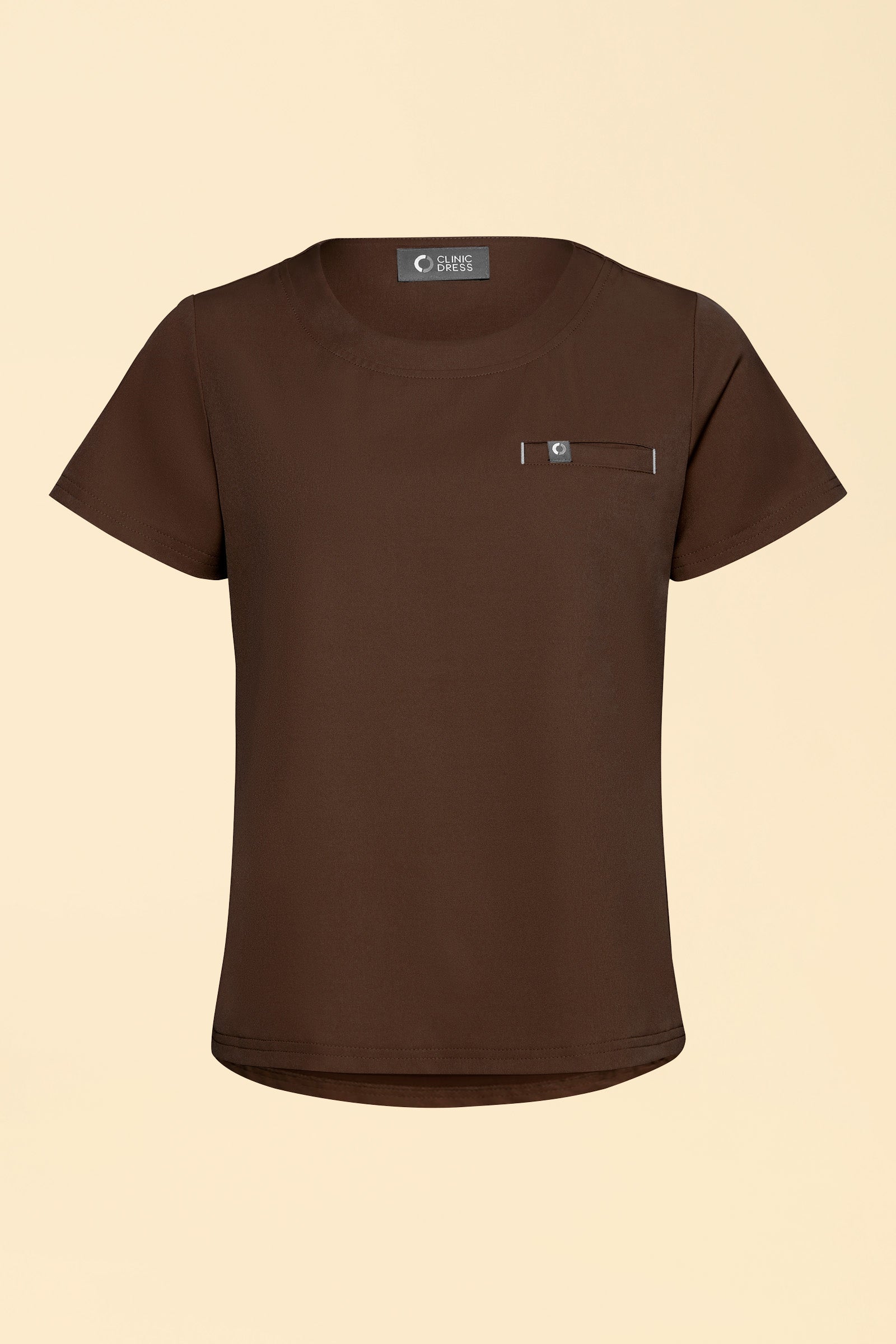KAERE shirt dames - ronde hals coffee, Voorzijde view 