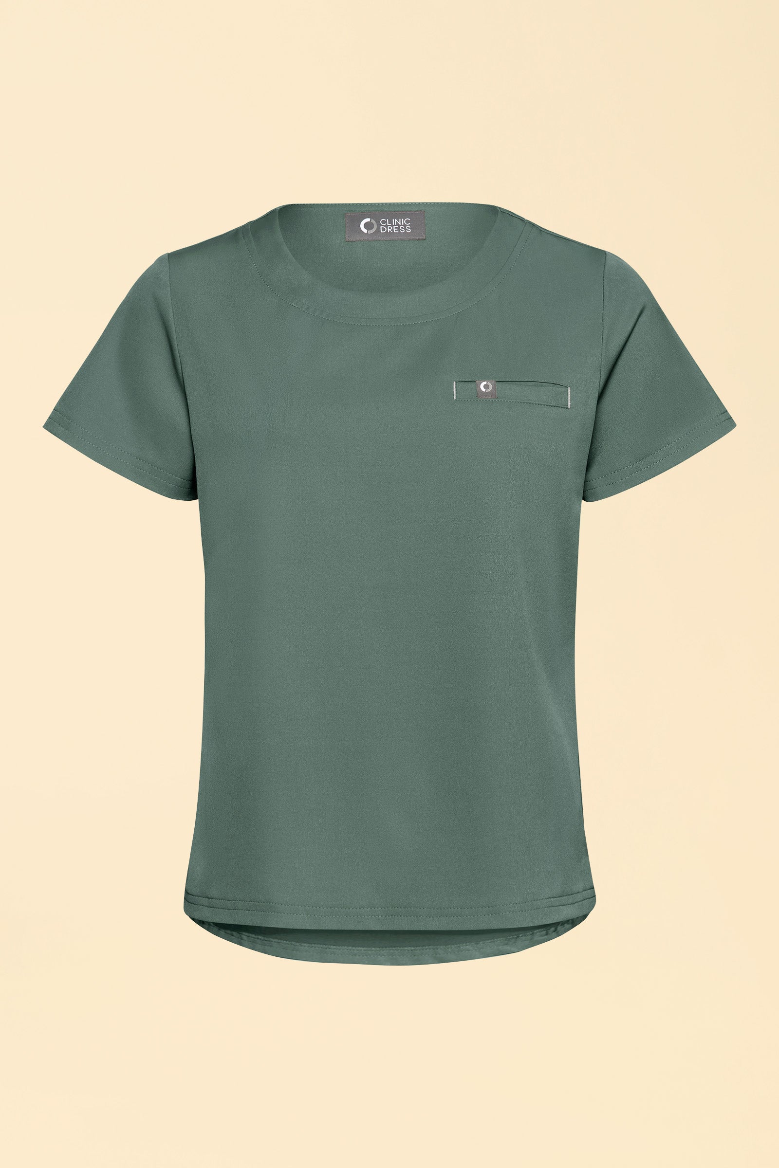 KAERE shirt dames - ronde hals donkergroen, Voorzijde view 